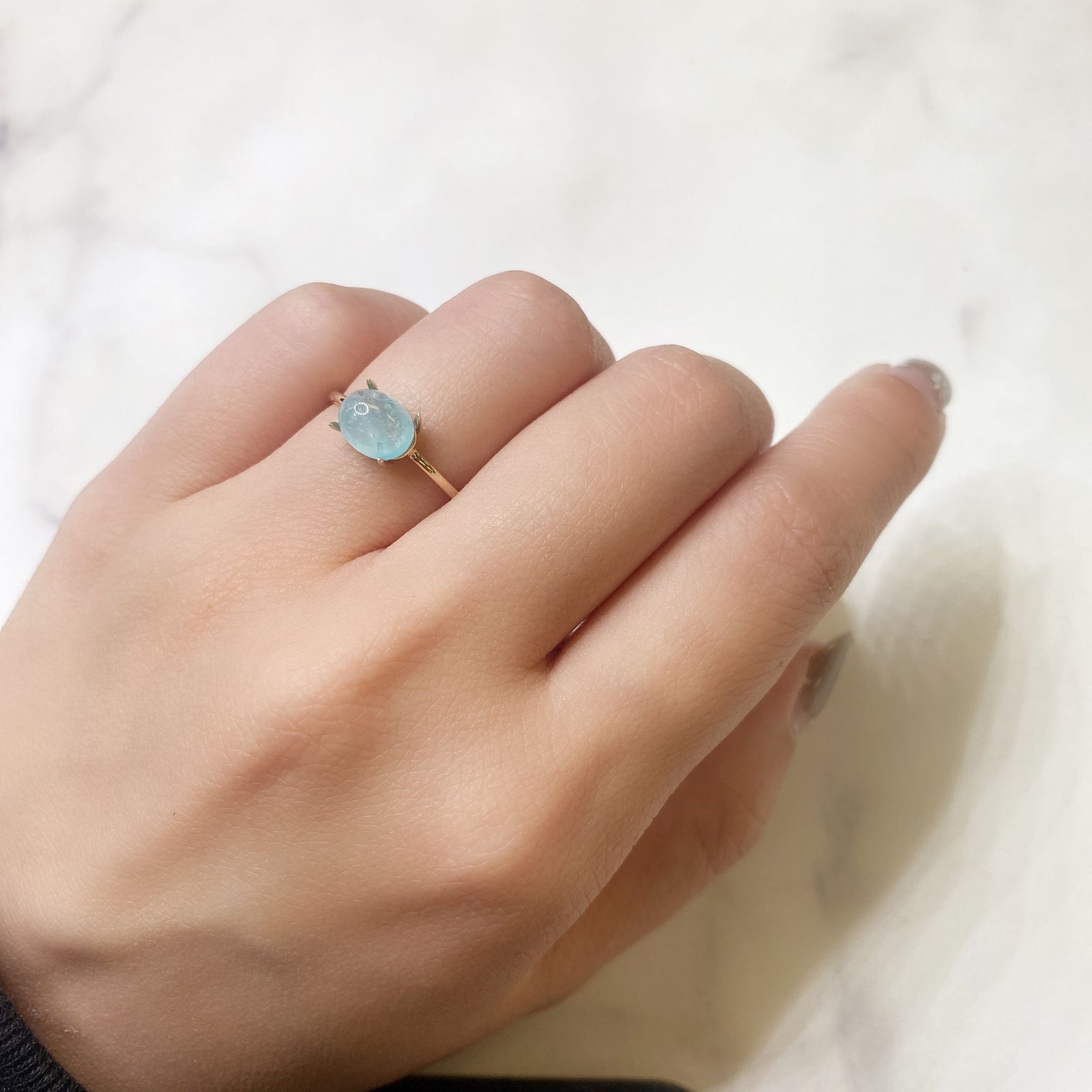 ヘミモルファイト(宝石名ヘミモルファイト) コンゴ産 1.87ct 識別済[211013289]7.7×6.2mm前後