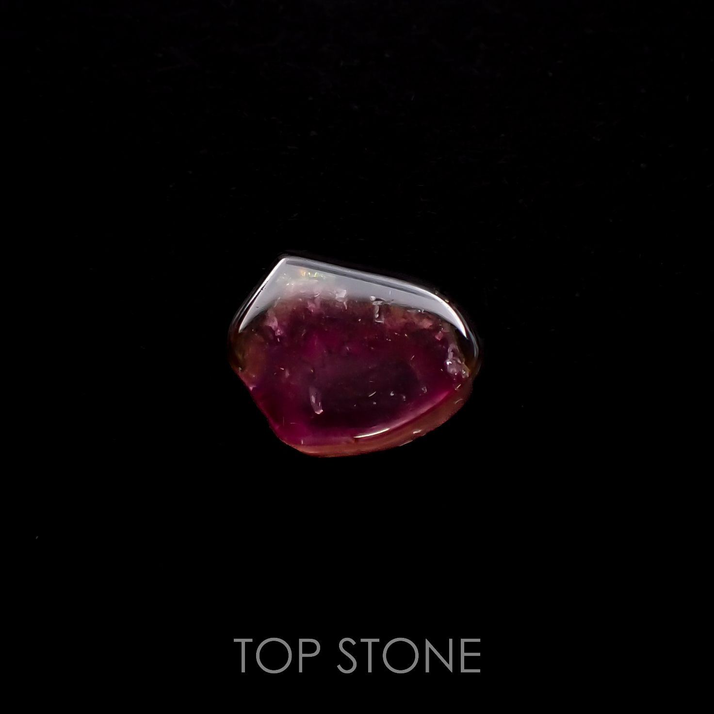 ウォーターメロントルマリン 原石スライス  ブラジル産 6.22ct[221018621]12.4x9.9mm前後