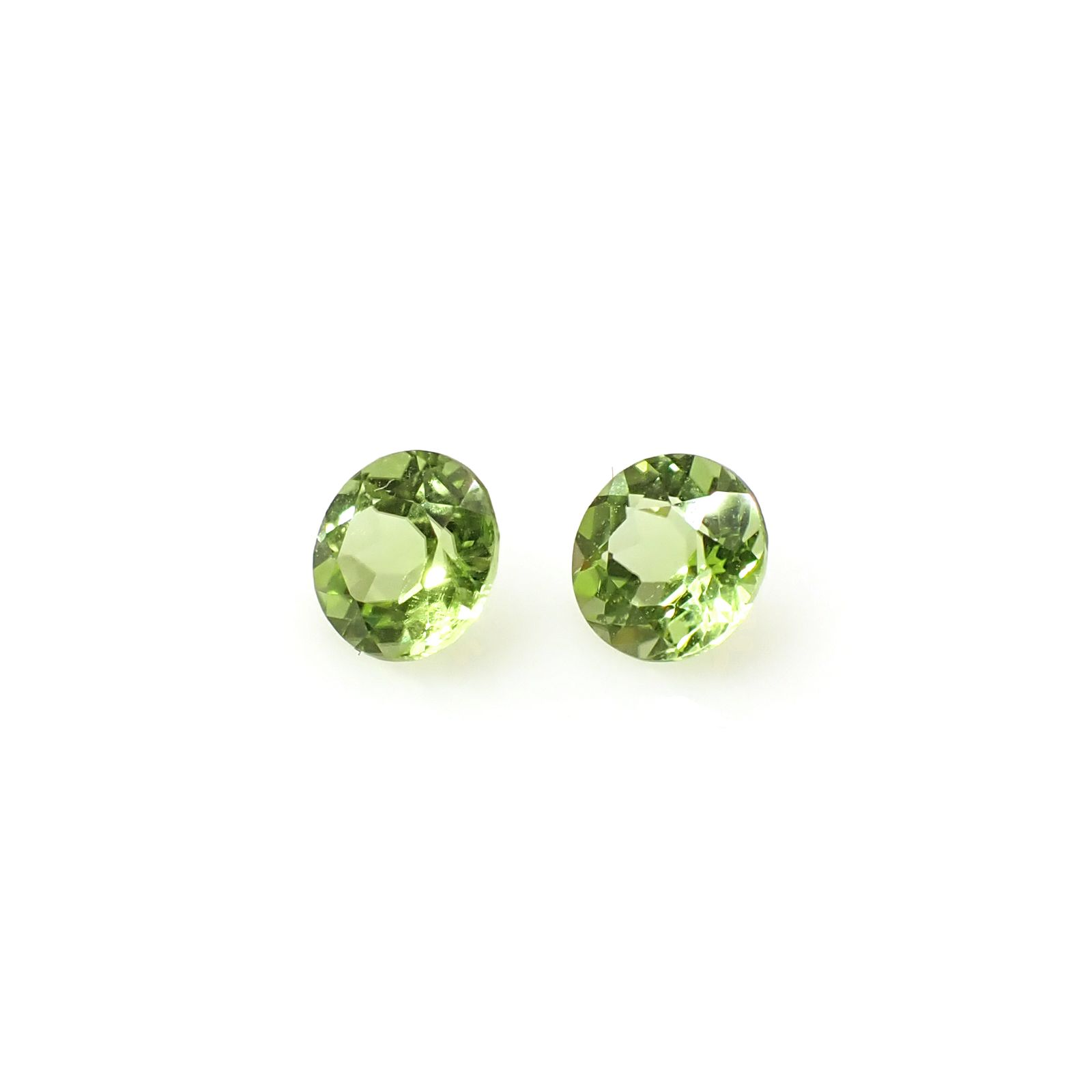◇ペアセット◇ペリドット 中国産 0.97ct(2pcs合計) [250730795]5x4.9mm前後