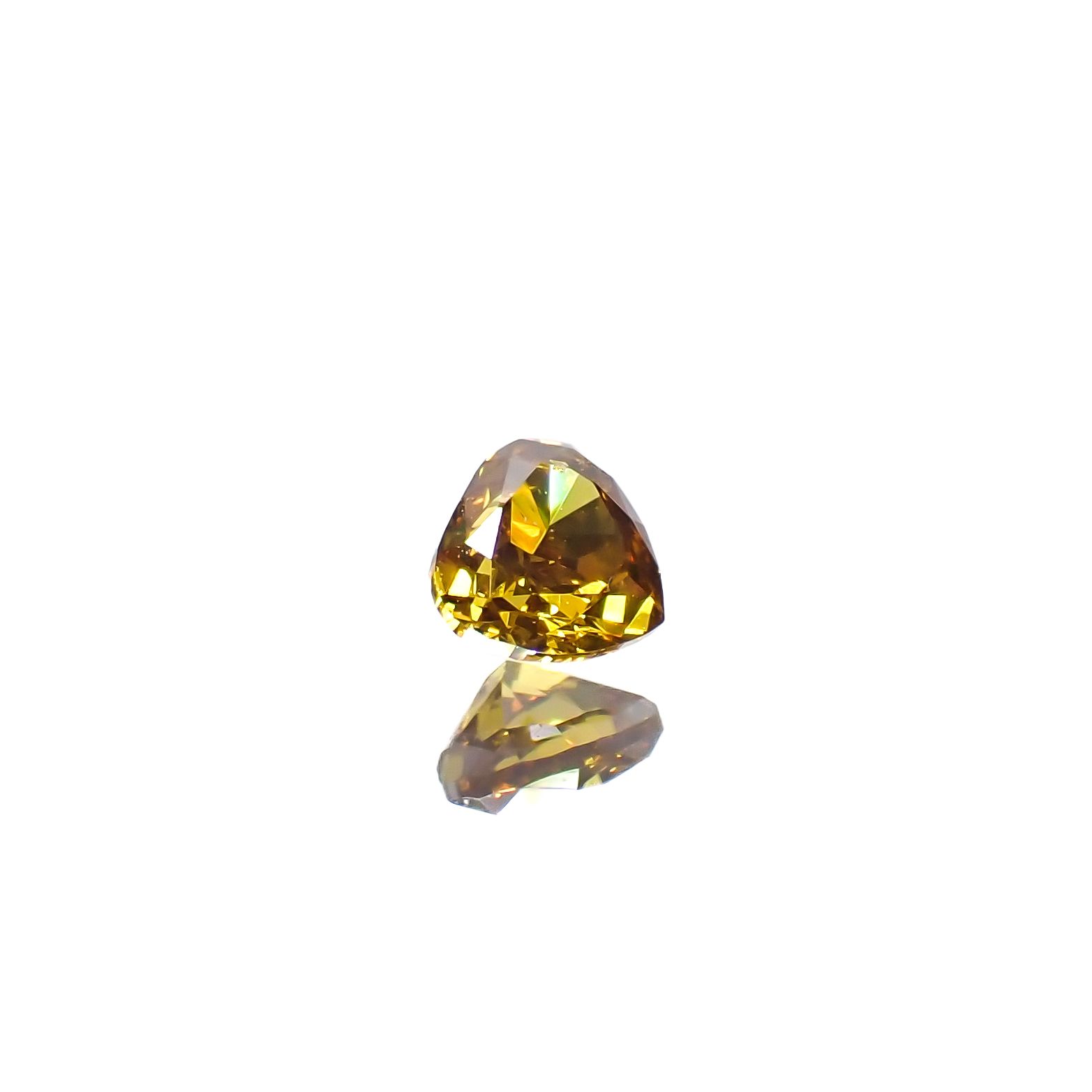 イエローダイヤモンド SI-2/FANCY DEEP BROWNISH ORANGE YELLOW(宝石名ダイアモンド) 0.136ct ソ付(CGL)[240125393]3.03x3.22mm前後