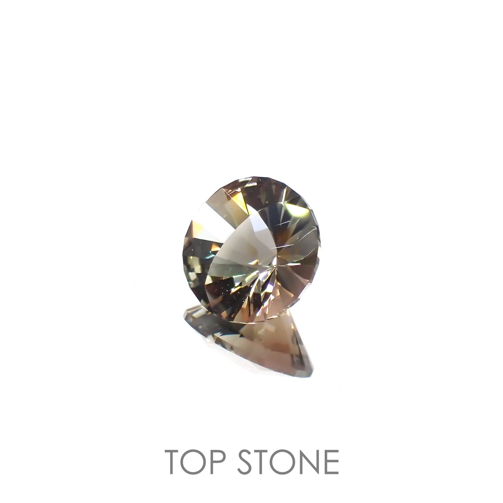 ◇カスタムカット◇バイカラーオレゴンサンストーン(宝石名ラブラドライト)アメリカ・オレゴン州産 2.09ct 識別済[220616267]9x8.8mm前後