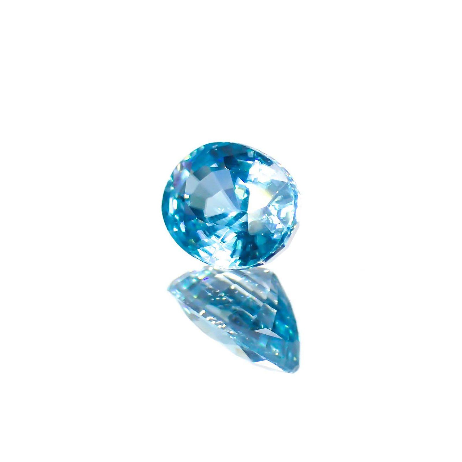 ブルージルコン(宝石名ジルコン) カンボジア産 1.42ct 識別済[251013453]7.1×5.2mm前後