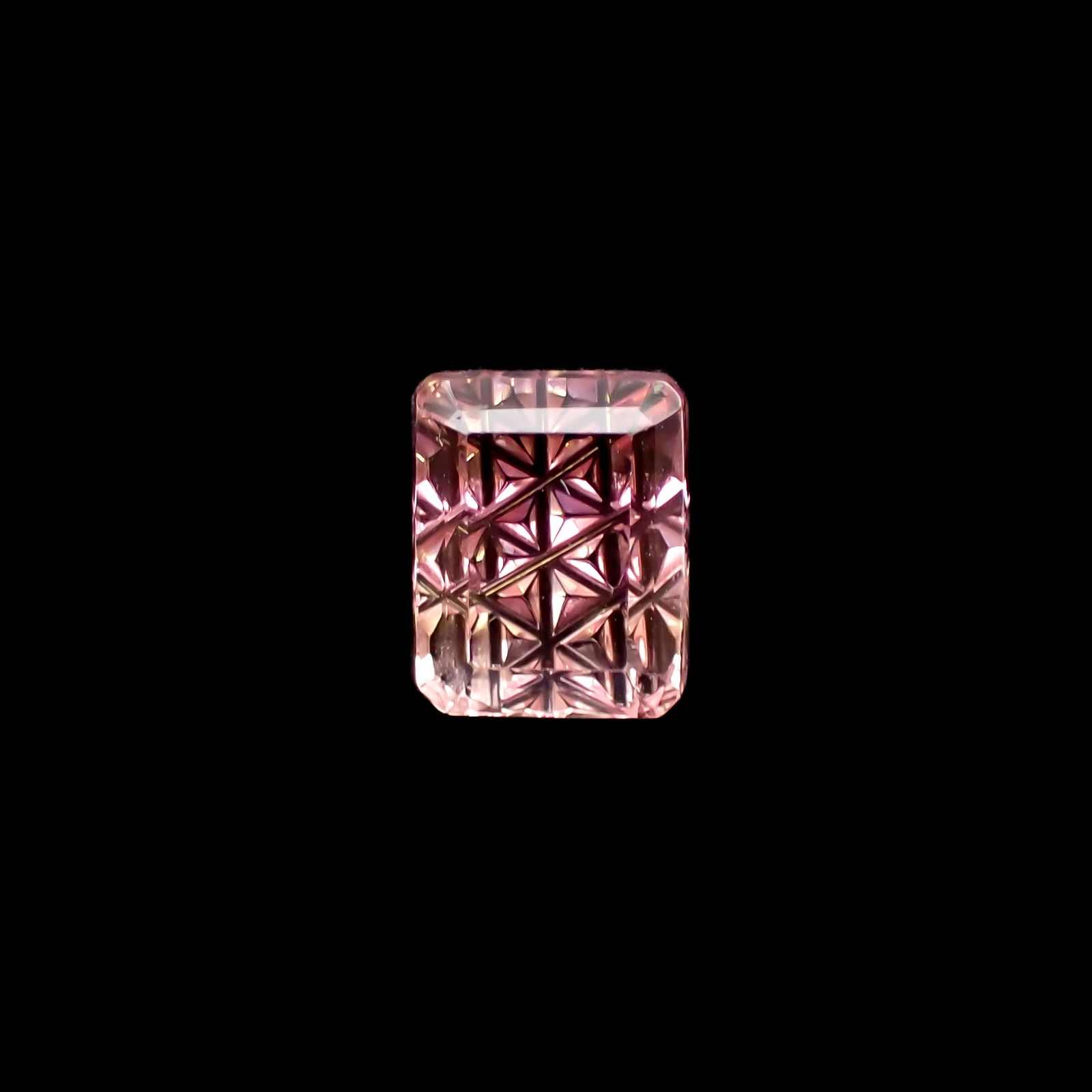 ◇甲州貴石切子Plus Three◇バイカラートルマリン カード付き コンゴ産 1.70ct[231225073]7.7x6.3mm前後