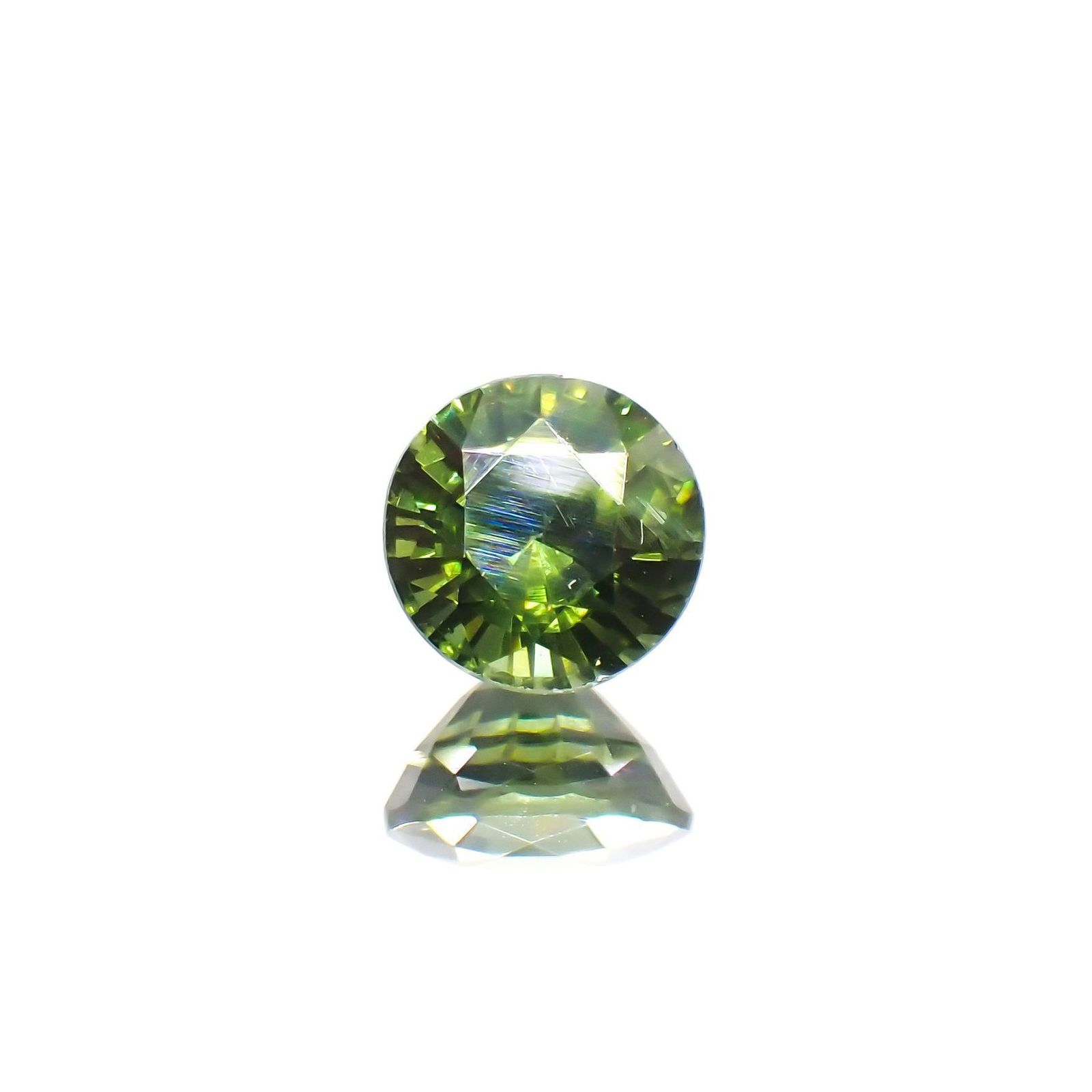 グリーンジルコン(宝石名ジルコン)スリランカ/カンボジア産 識別済 1.13ct / 5.9x5.8mm前後 [220114899]