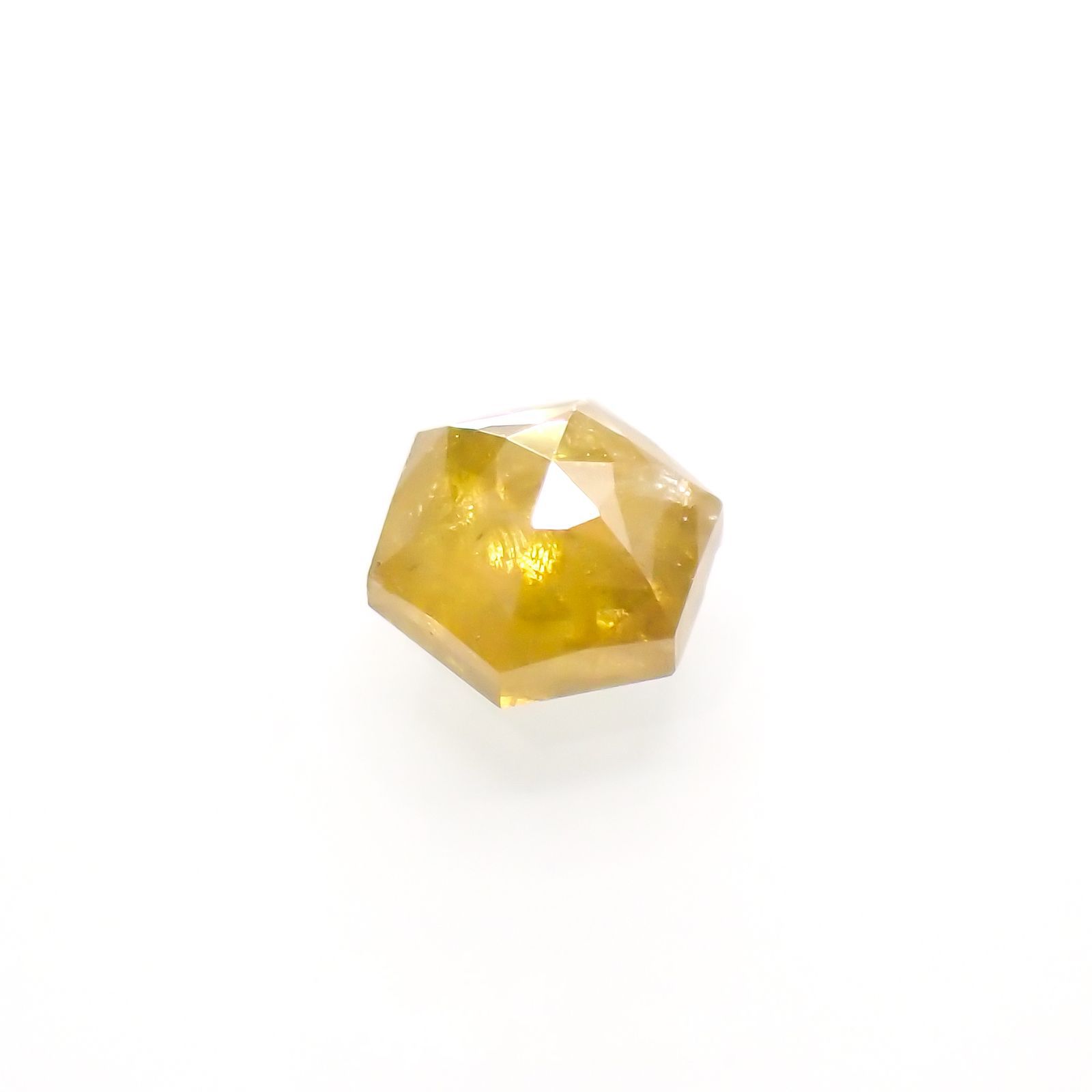 ◇ヘキサゴンアンティークカット◇イエローダイヤモンド 南アフリカ産 ルース 0.28ct[210813115]3.4×3.4mm前後
