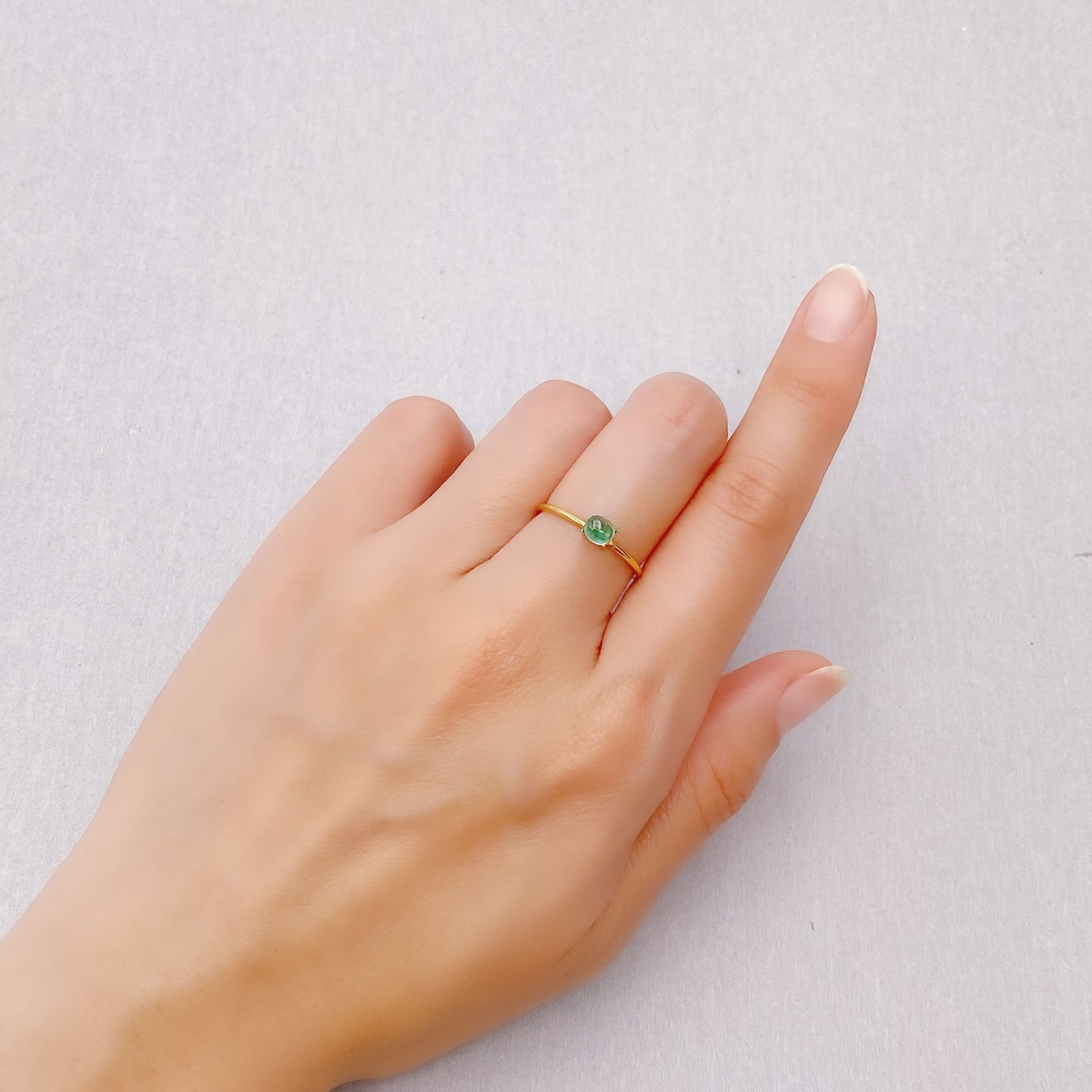 エメラルドキャッツアイ コロンビア産 0.37ct [241229552]4.5x3.9mm前後