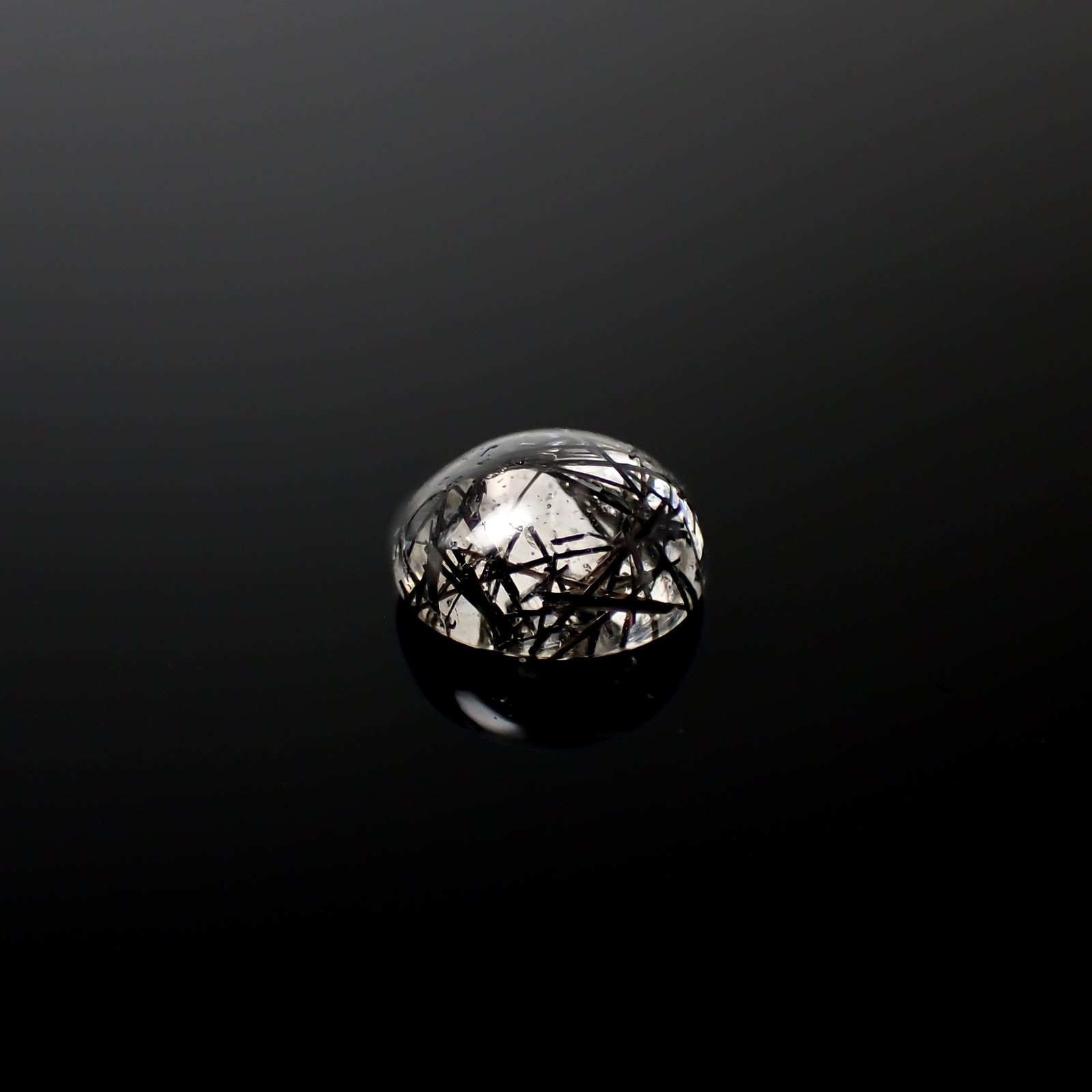 ブラックトルマリンインクォーツ ブラジル産 3.81ct[240427053]10x10mm前後