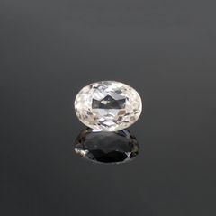 カラーレススポジュミン(宝石名ホワイト・スポジュミン) ブラジル産 1.58ct 識別済[210912630]7.9×5.9mm前後