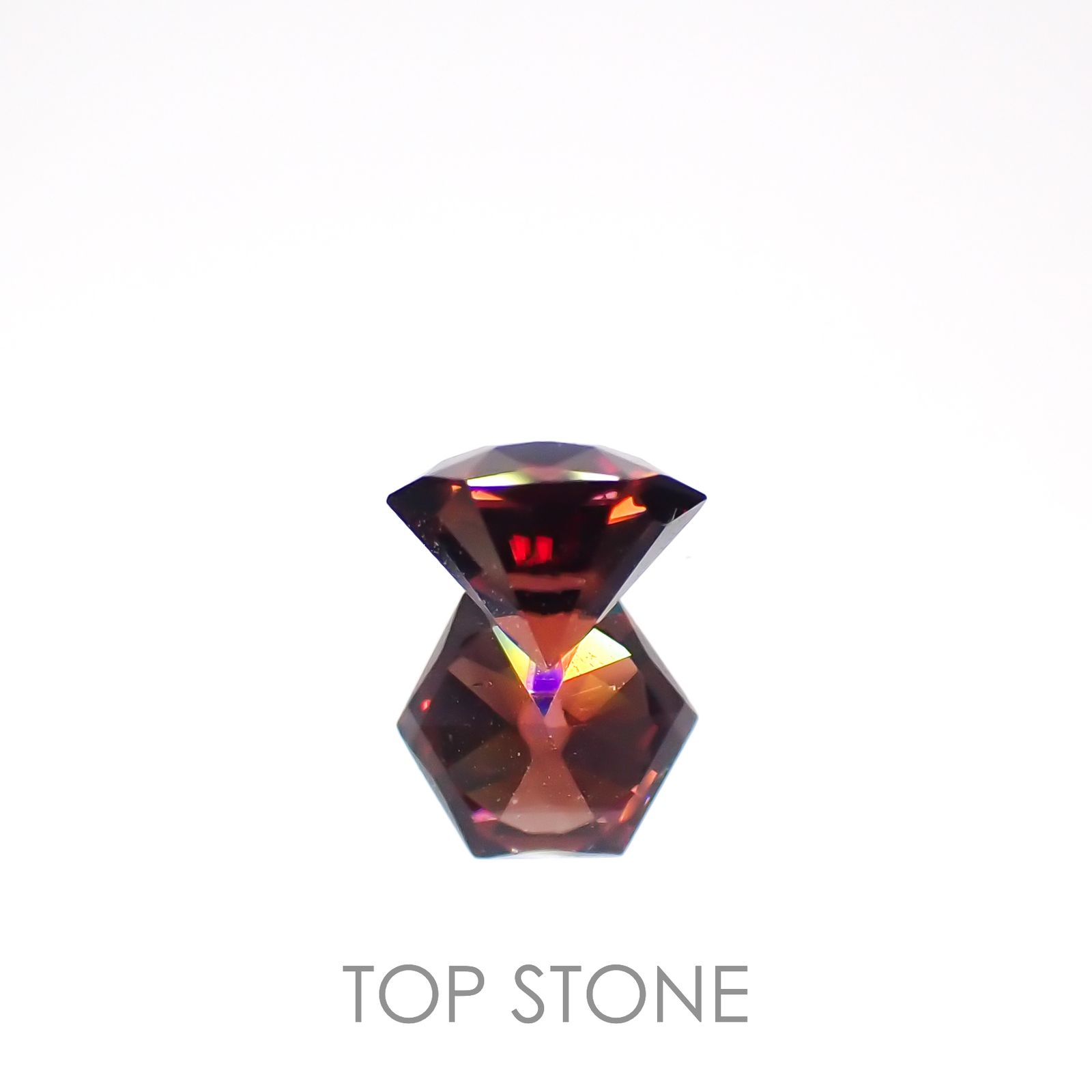 ◇ヘキサゴンカット◇レッドジルコン(宝石名ジルコン)スリランカ/カンボジア産 0.79ct 識別済[221219494]4.9x4.8mm前後
