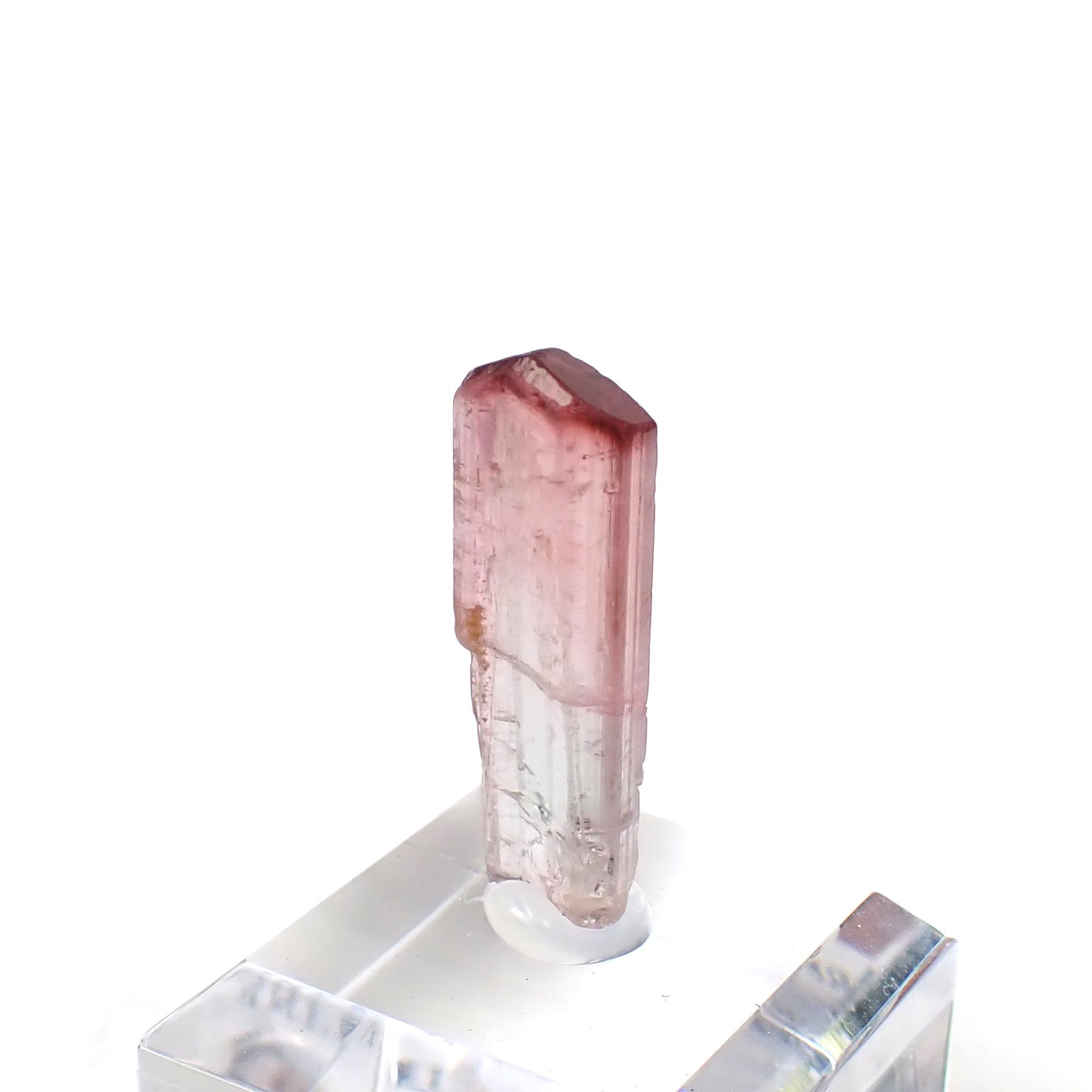 トルマリン柱状結晶原石 ナイジェリア産 アクリル台座付き 6.99ct(1.39g) / 5.3x8.2x23.4mm前後 [260632362]