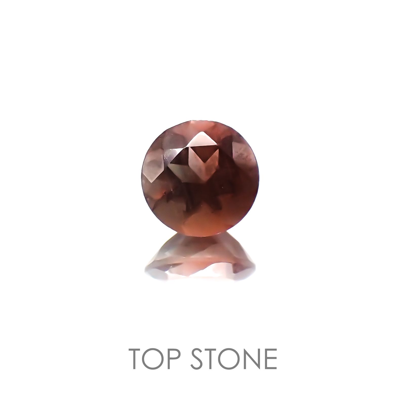 バイカラーオレゴンサンストーン アメリカ産 ルース 0.41ct[20118406]5.1×5.1mm前後