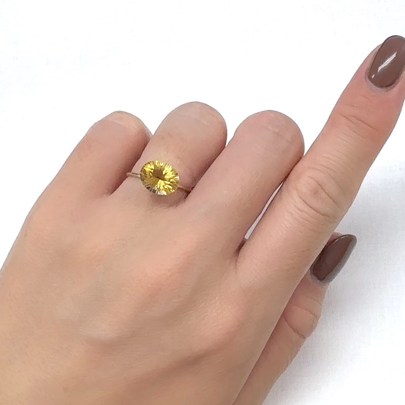 ◇コンケーブカット◇シトリン ブラジル産 2.18ct [241029244]10x8.1mm前後