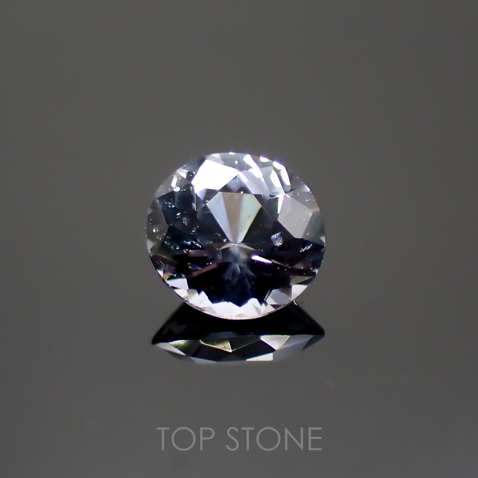 グレイッシュブルースピネル(宝石名スピネル) ビルマ産 0.42ct 識別済[211013469]4.8×4.6mm前後