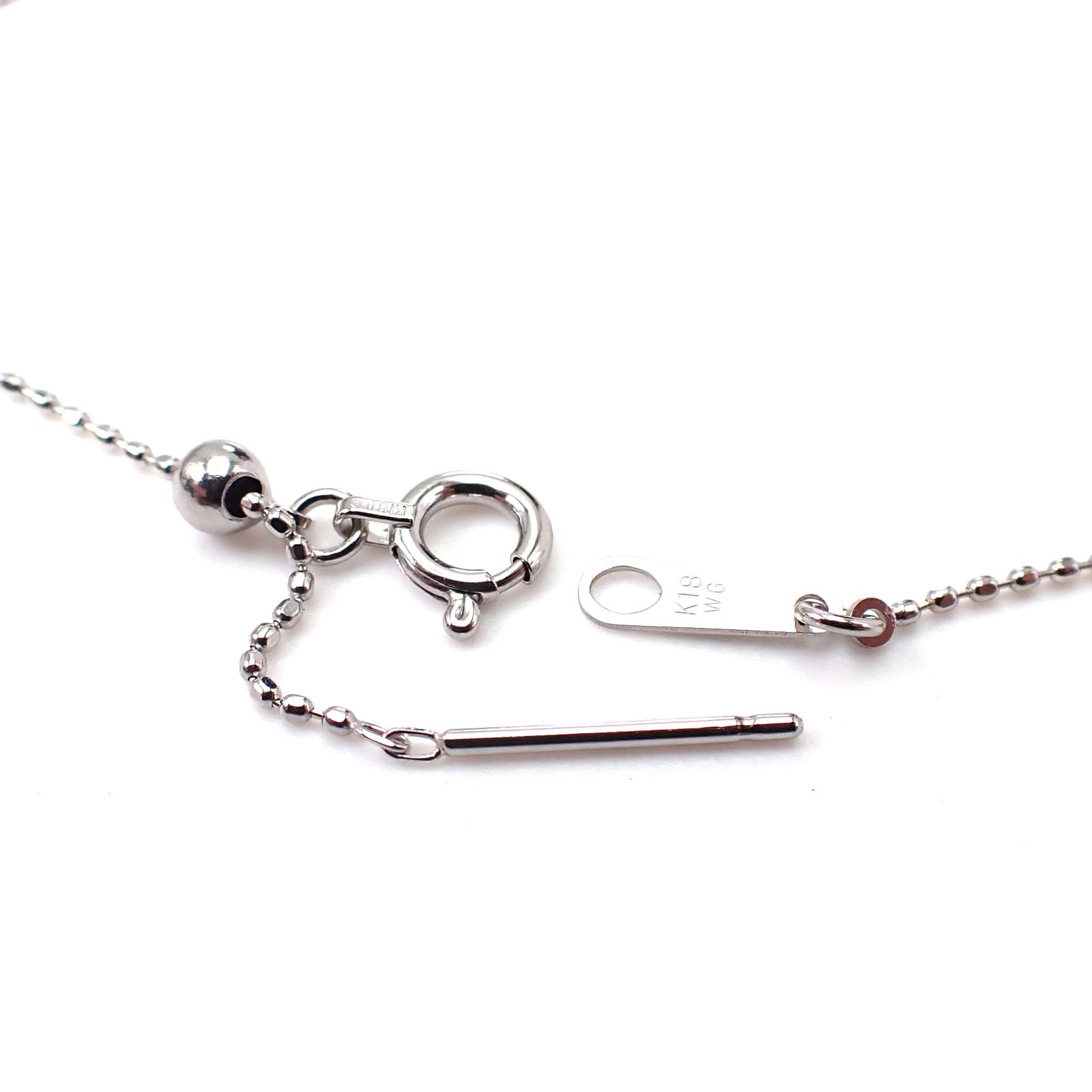 K18WGスライドピンチェーン カットボール[325]0.8mm 45cm