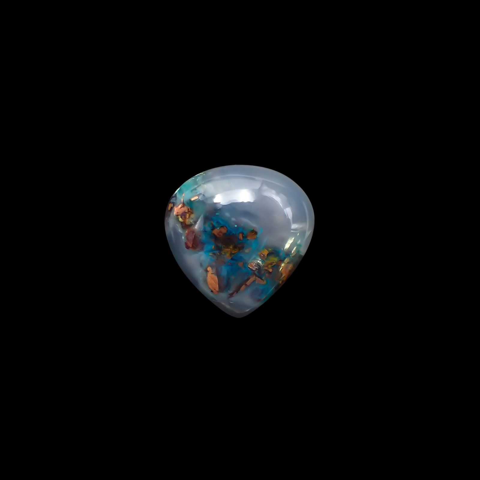 コッパークリソコラインカルセドニー インドネシア産 25.53ct[230722635]21.2x20.5mm前後
