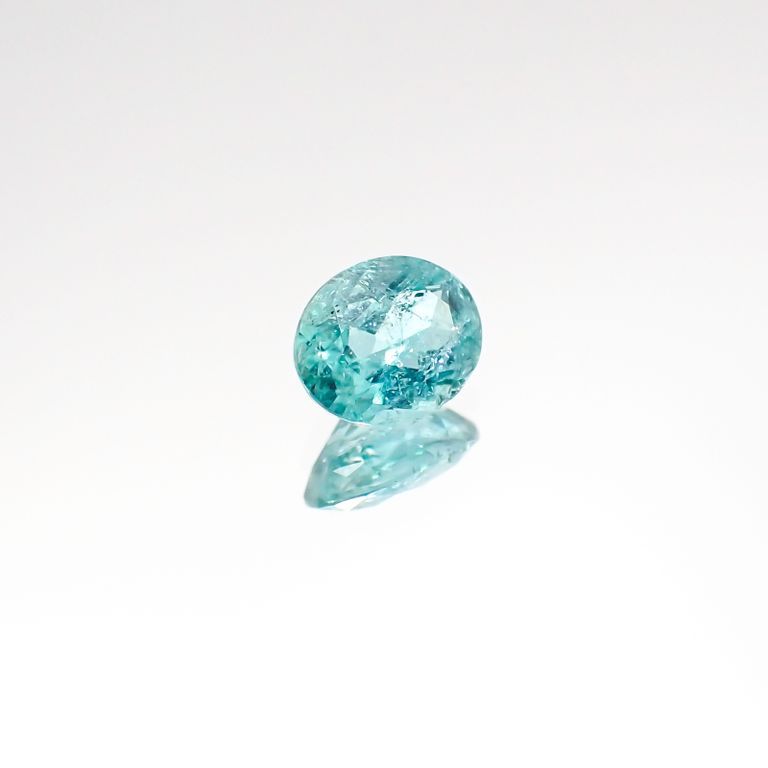 パライバトルマリン(宝石名トルマリン/別名パライバ・トルマリン) ブラジル産 0.286ct ソ付(宝貴協)[20106448]4.7×3.9mm前後