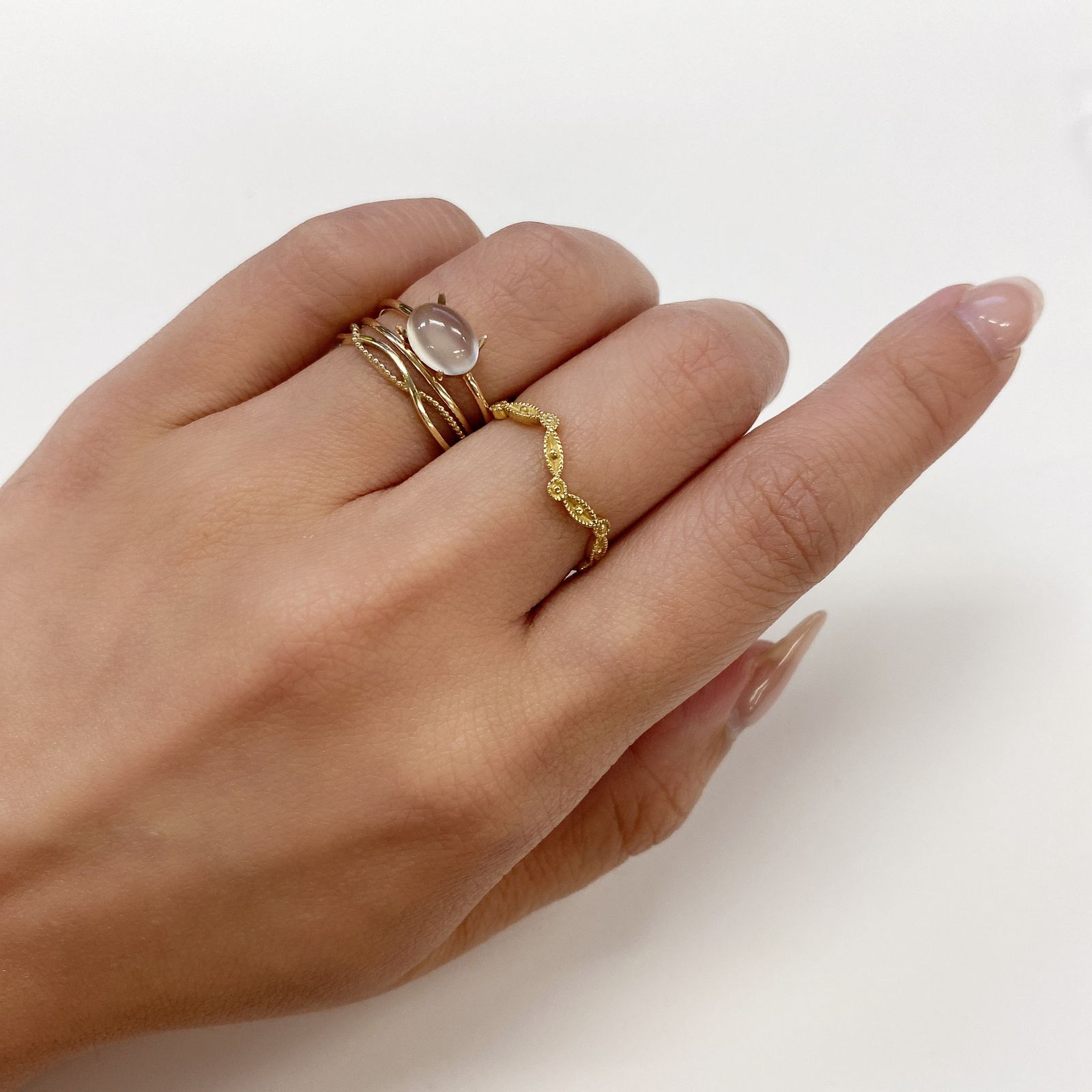 ムーンストーンキャッツアイ(宝石名ムーンストーン・キャッツアイ) インド産 1.34ct 識別済[210611339]8×6.1mm前後