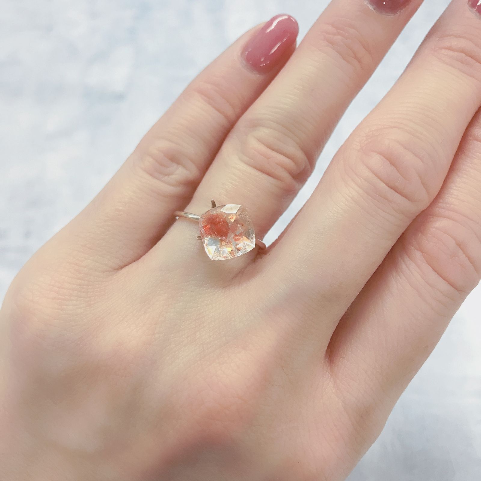 オーロラクォーツ ブラジル・ミナスジェライス産 2.99ct[220114360]8.9x8.9mm前後