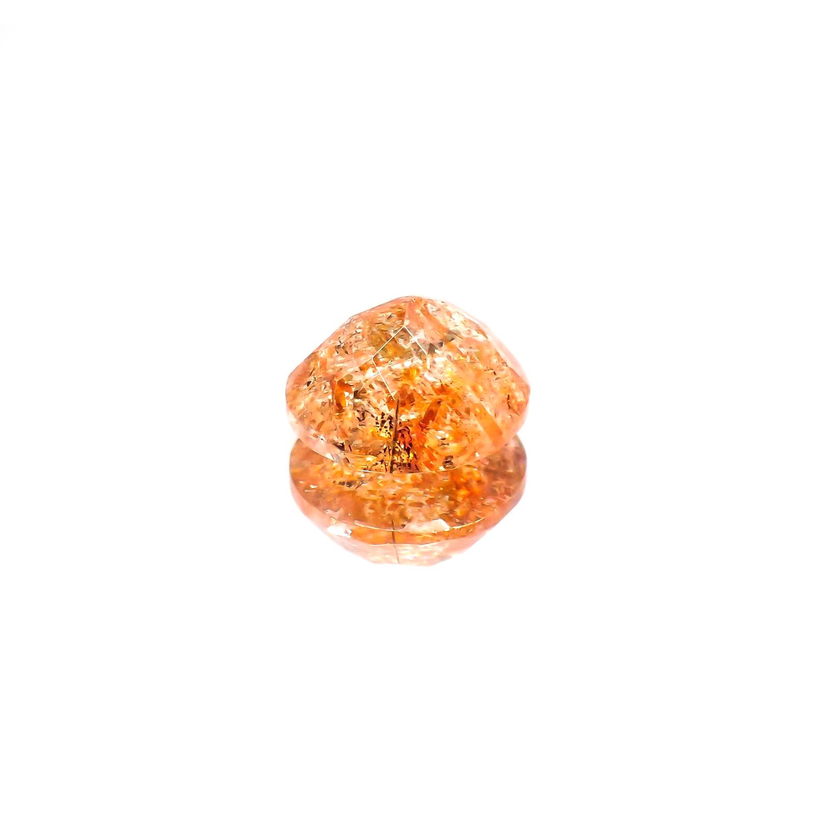 イリュージョンサンストーン(宝石名フェルドスパー) タンザニア産 識別済 2.60ct / 9x8.9mm前後 [210610875]