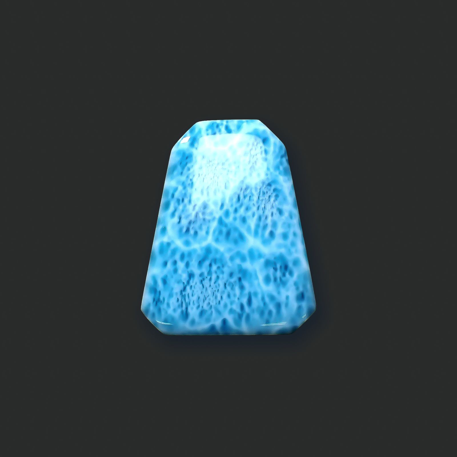 ◇カスタムカット◇ラリマー ドミニカ共和国産 106.99ct / 35.3x28.7mm前後 [250630551]