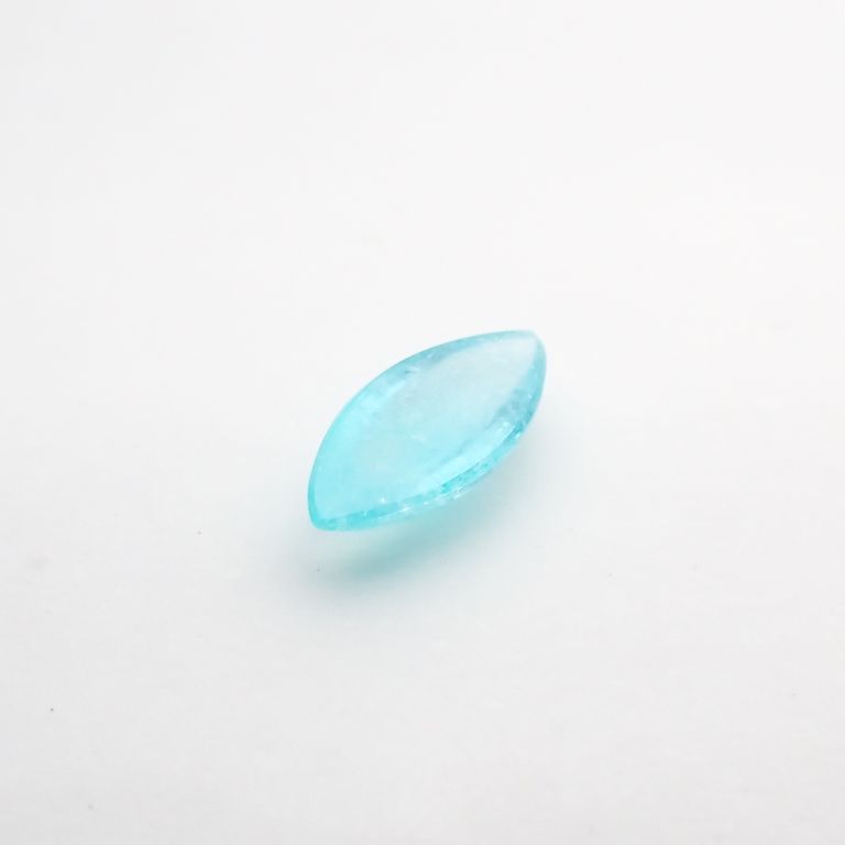 パライバトルマリン(宝石名トルマリン/別名パライバ・トルマリン) ブラジル・キントス鉱山産 0.605ct ソ付(宝貴協)[210711752]8.9×4.1mm前後
