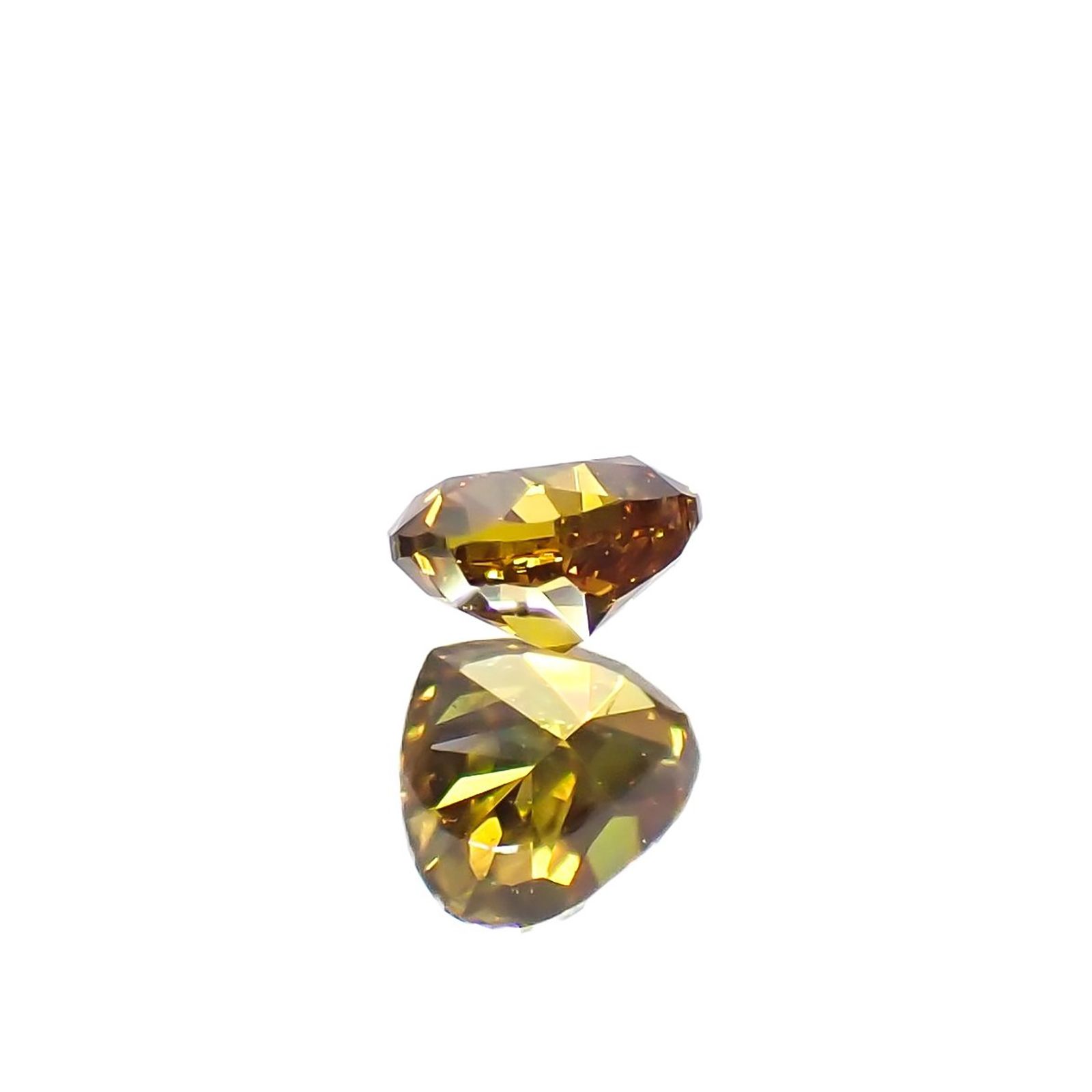 イエローダイヤモンド SI-2 | FANCY DEEP BROWNISH ORANGE YELLOW(宝石名ダイアモンド) ソ付(CGL) 0.136ct / 3.03x3.22mm前後 [260625393]