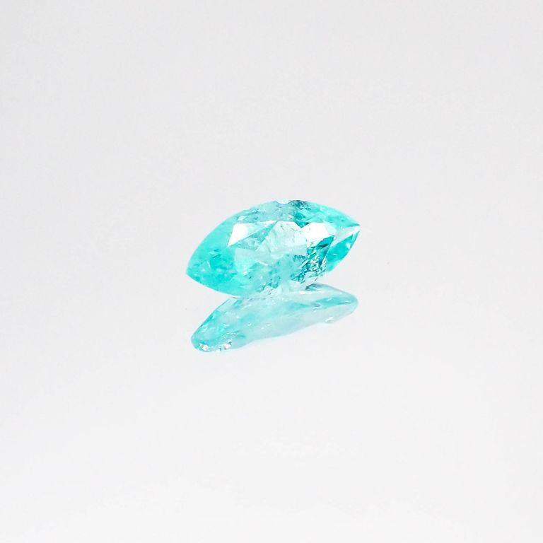 パライバトルマリン(宝石名トルマリン/別名パライバ・トルマリン) ブラジル・キントス鉱山産 0.375ct ソ付(宝貴協)[20084603]7.3×3.7mm前後