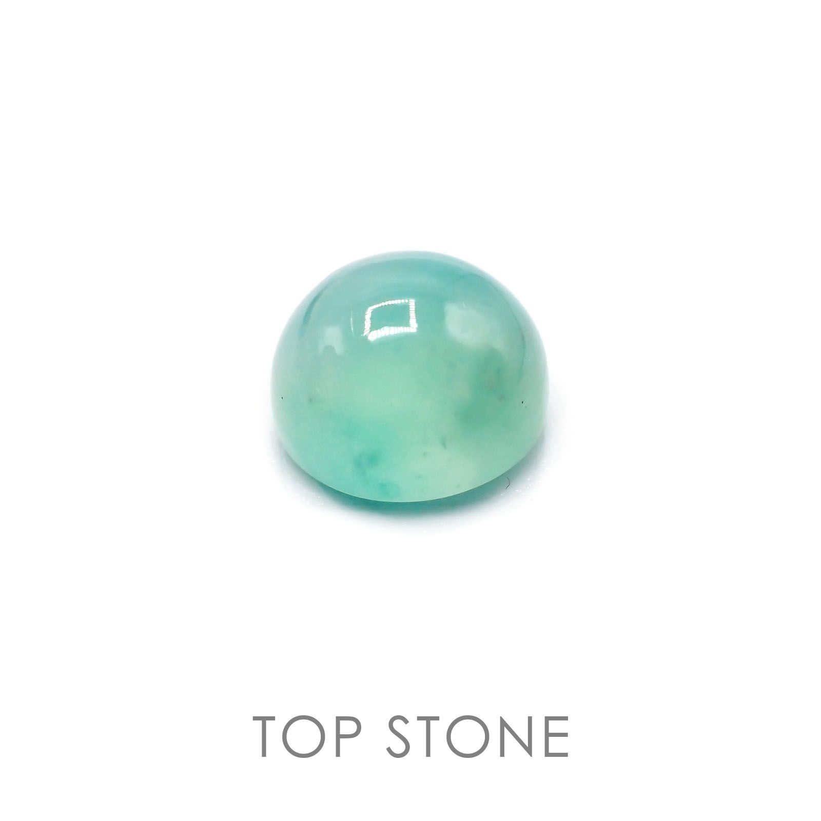 アクアプレーズ(宝石名ブルー グリーン・カルセドニー) 南アフリカ産 3.38ct 識別済[20106167]9.2×9.1mm前後