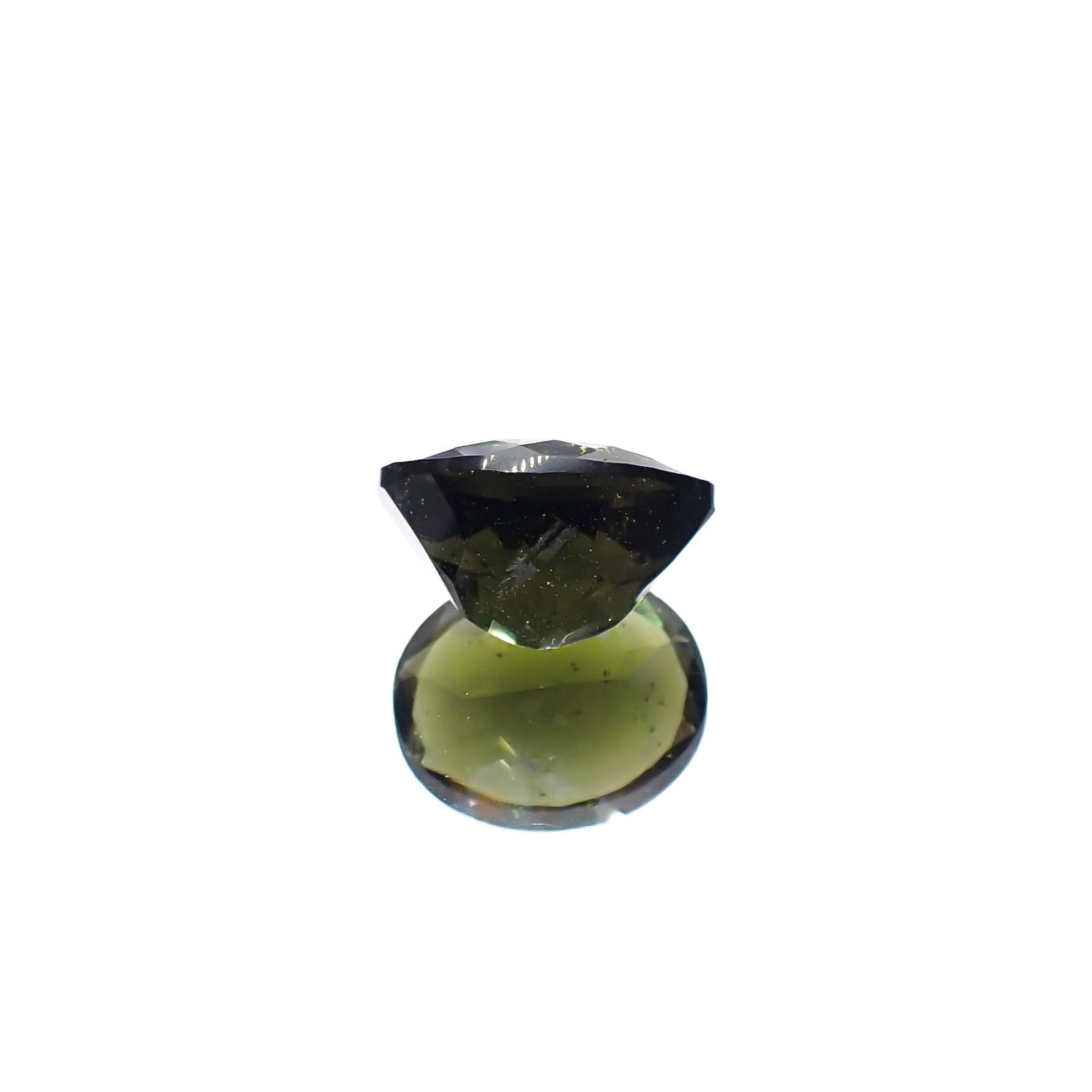モルダバイト(宝石名モルダバイト)発見地：旧チェコスロバキア 4.01ct 識別済[231224830]11.9x9.8mm前後