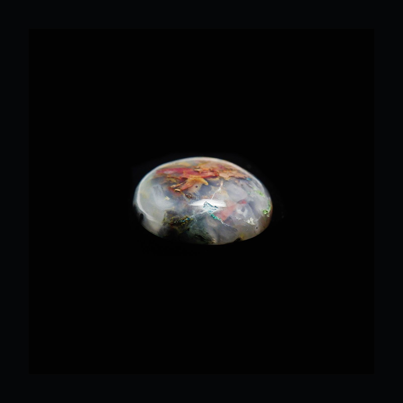 コッパークリソコラインカルセドニー インドネシア産 16.25ct[240125547]17.9x17.7mm前後