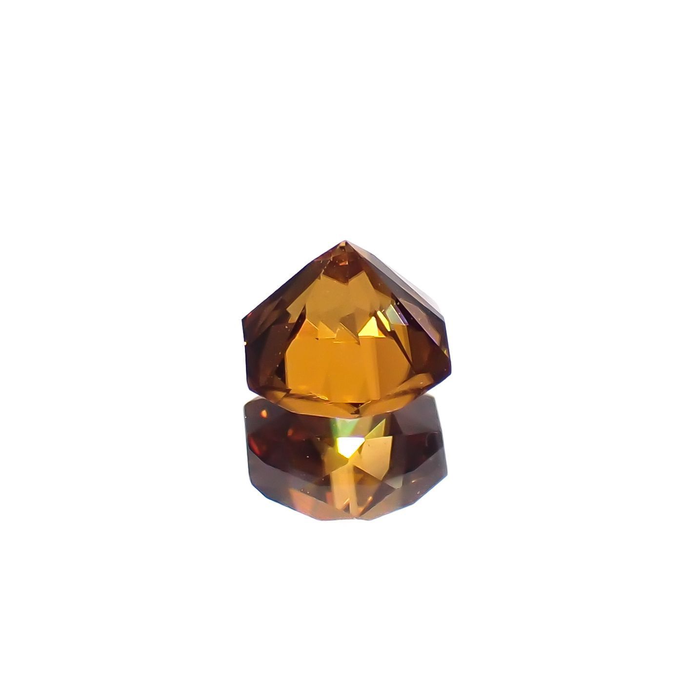 ◇ヘキサゴンカット◇オレンジジルコン(宝石名ジルコン)スリランカ/カンボジア産 0.91ct 識別済[230220701]4.8x4.8mm前後