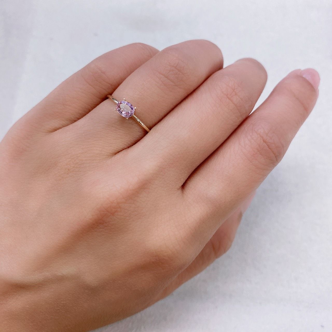 ピンクサファイア(宝石名ピンク・サファイア) マダガスカル/スリランカ産 0.48ct 識別済[210712553]5.1×4mm前後