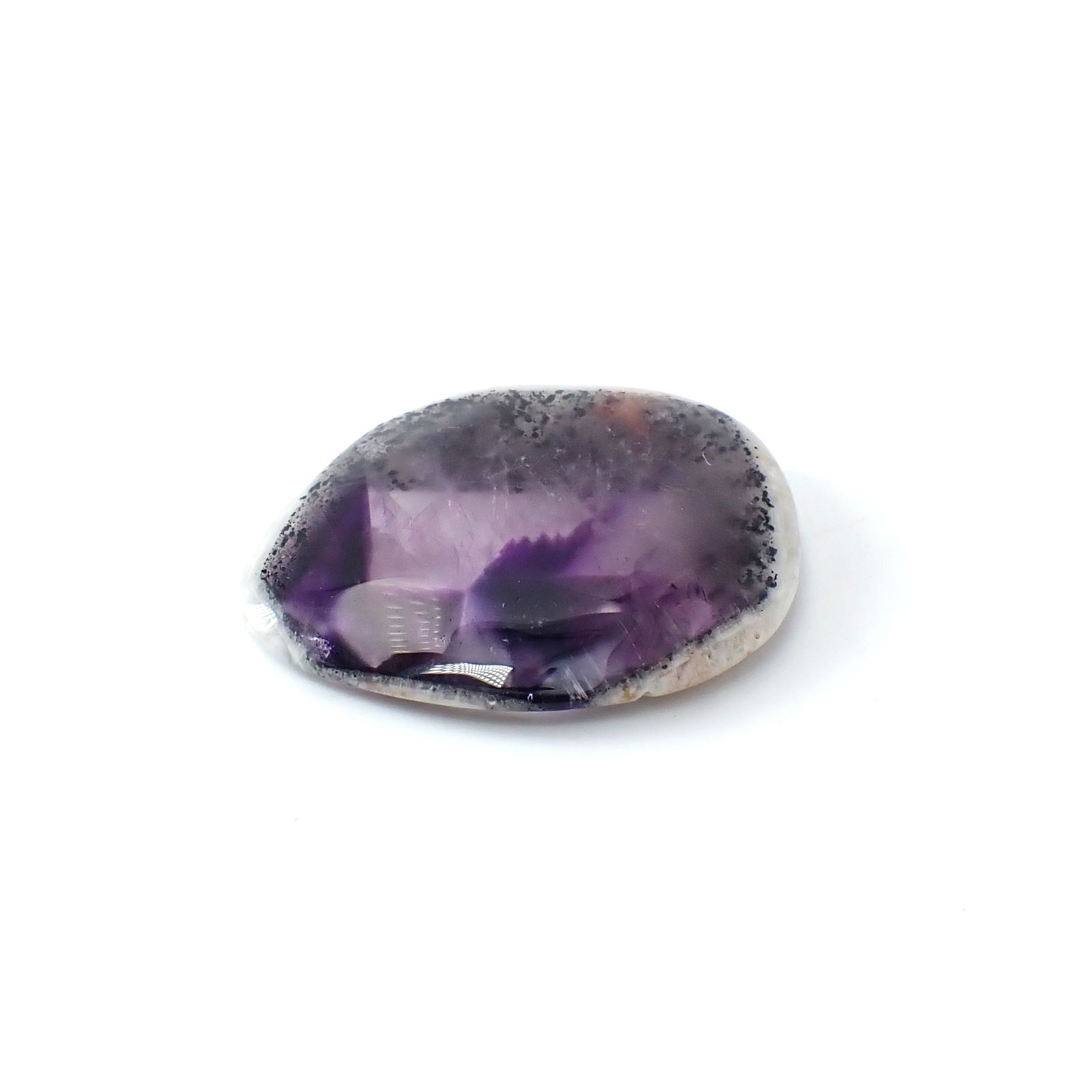 ◇フリーフォーム◇トラピッチェアメジスト 母岩付き ブラジル産 48.55ct [250730682]37.6x29.3mm前後