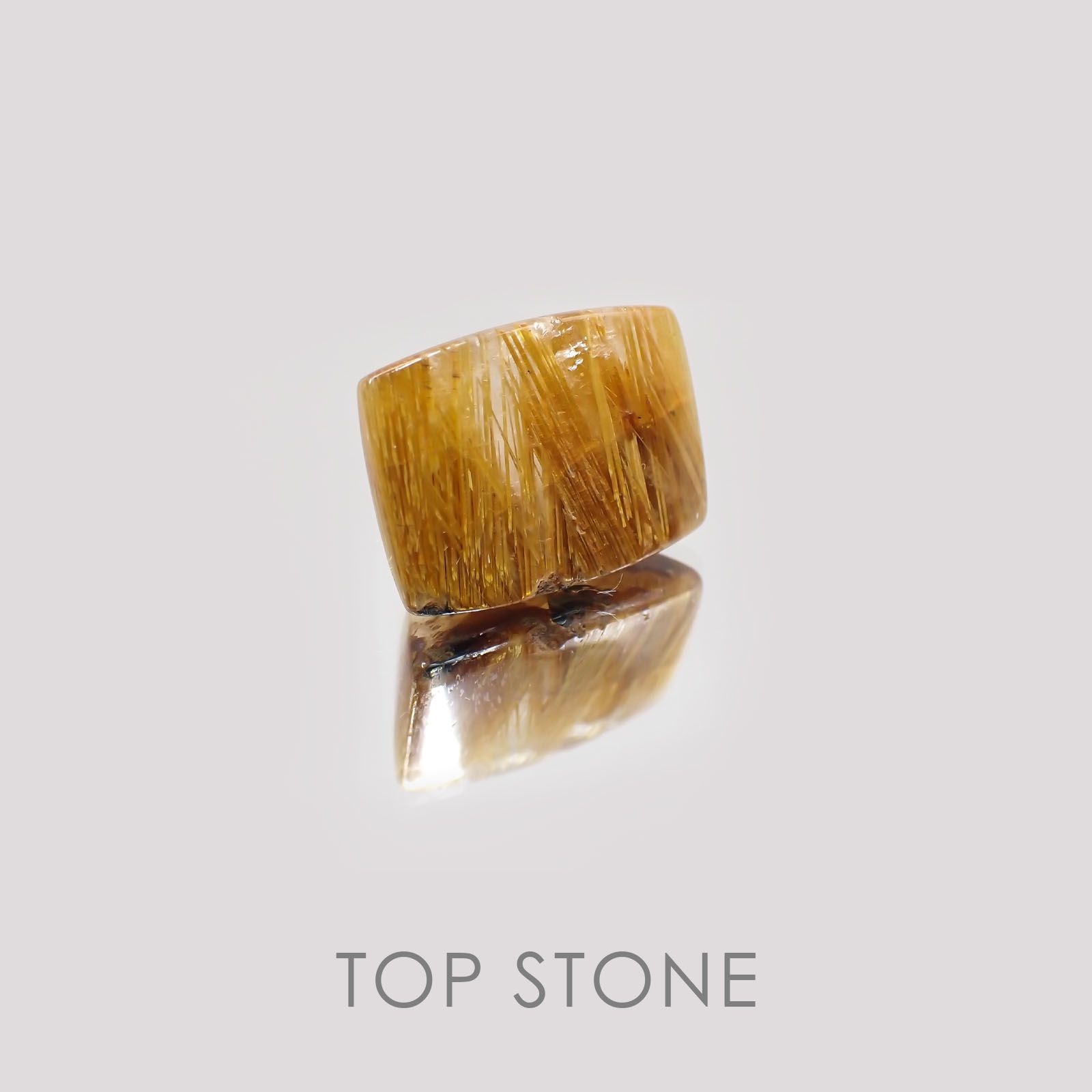 タイチンルチルクォーツ(宝石名ルチルレイテッド・クォーツ) ブラジル産 10.14ct 識別済[21019172]15×11.2mm前後