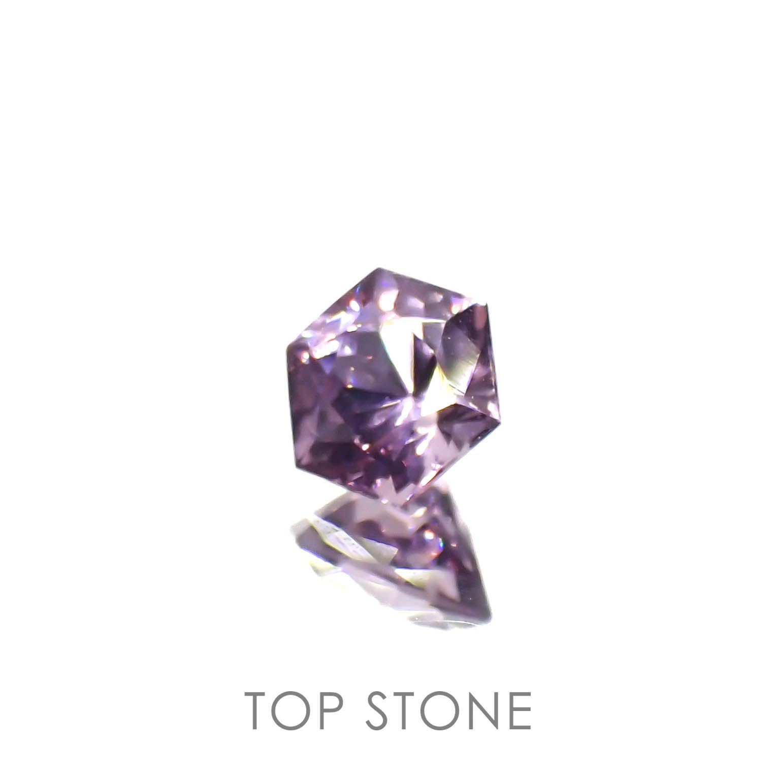 ◇ヘキサゴンカット◇パープルスピネル(宝石名スピネル)ビルマ/マダガスカル産 0.44ct 識別済[230220644]4.3x4.2mm前後