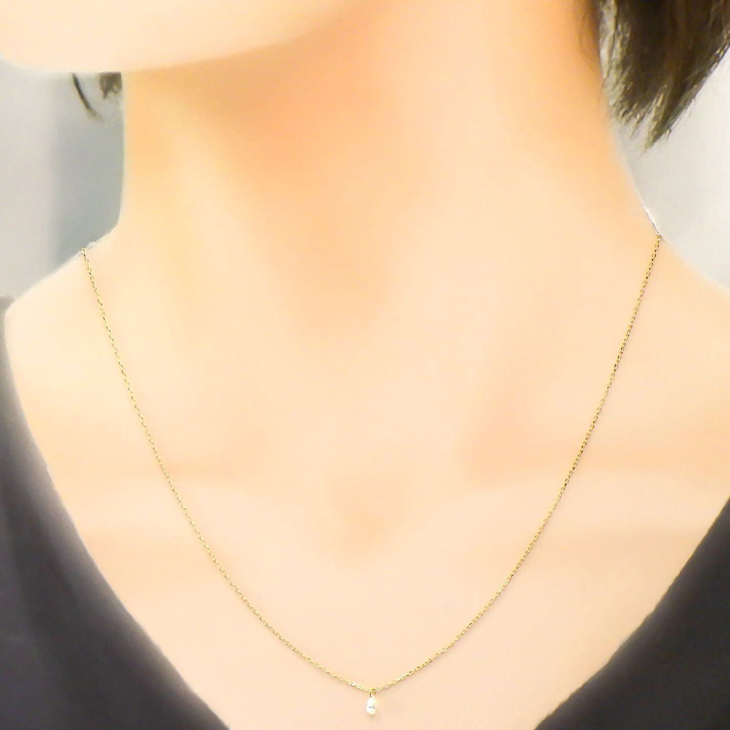 ◇La terre(ラ・テール)◇K18ダイヤモンドチャーム TTLC/SI (宝石名ダイアモンド) 0.137ct 識別済[220115347]4x2.6mm前後