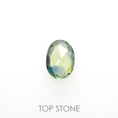 ◇ローズカット◇パーティカラーサファイア(宝石名パーティカラード・サファイア) マダガスカル産 1.02ct 識別済[210913203]7.7×5.6mm前後