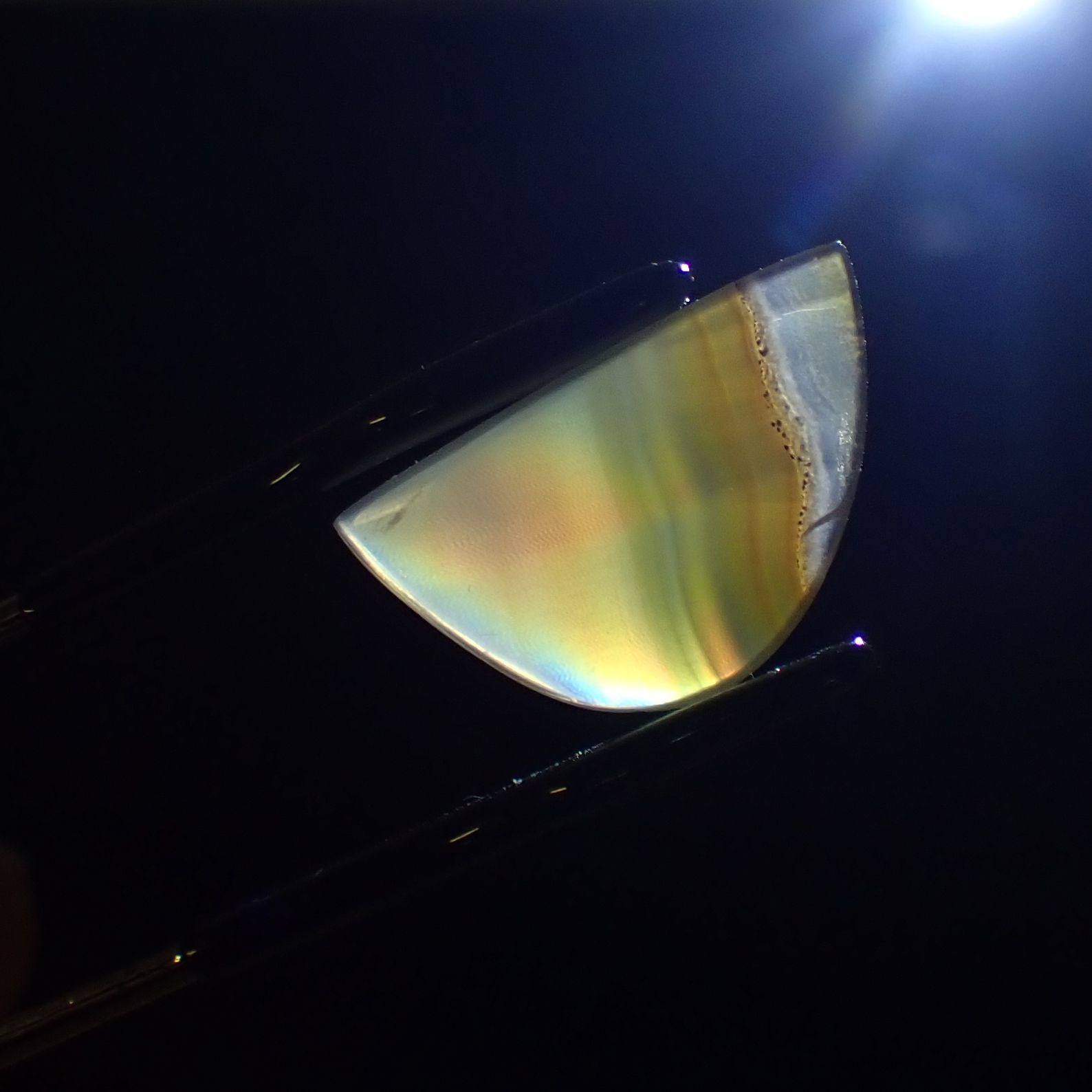 ◇フリーフォーム◇アイリスアゲート スライス インドネシア・スマトラ産 4.38ct[231023662]20.1x12.2mm前後