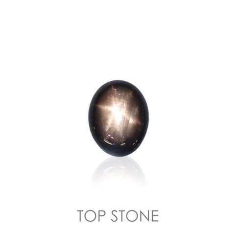 ブラックスターサファイア(宝石名ブラック・スターサファイア) タイ産 識別済 6.22ct / 12.6x9.5mm前後 [210812914]