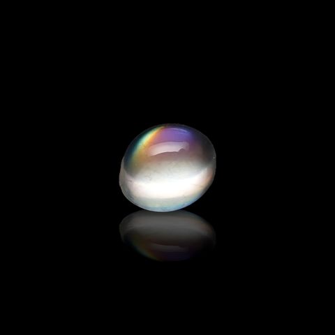 レインボームーンストーン(宝石名アンデシン)インド・タミルナードゥ州産 0.76ct 識別済[240828624]5.9x4.8mm前後