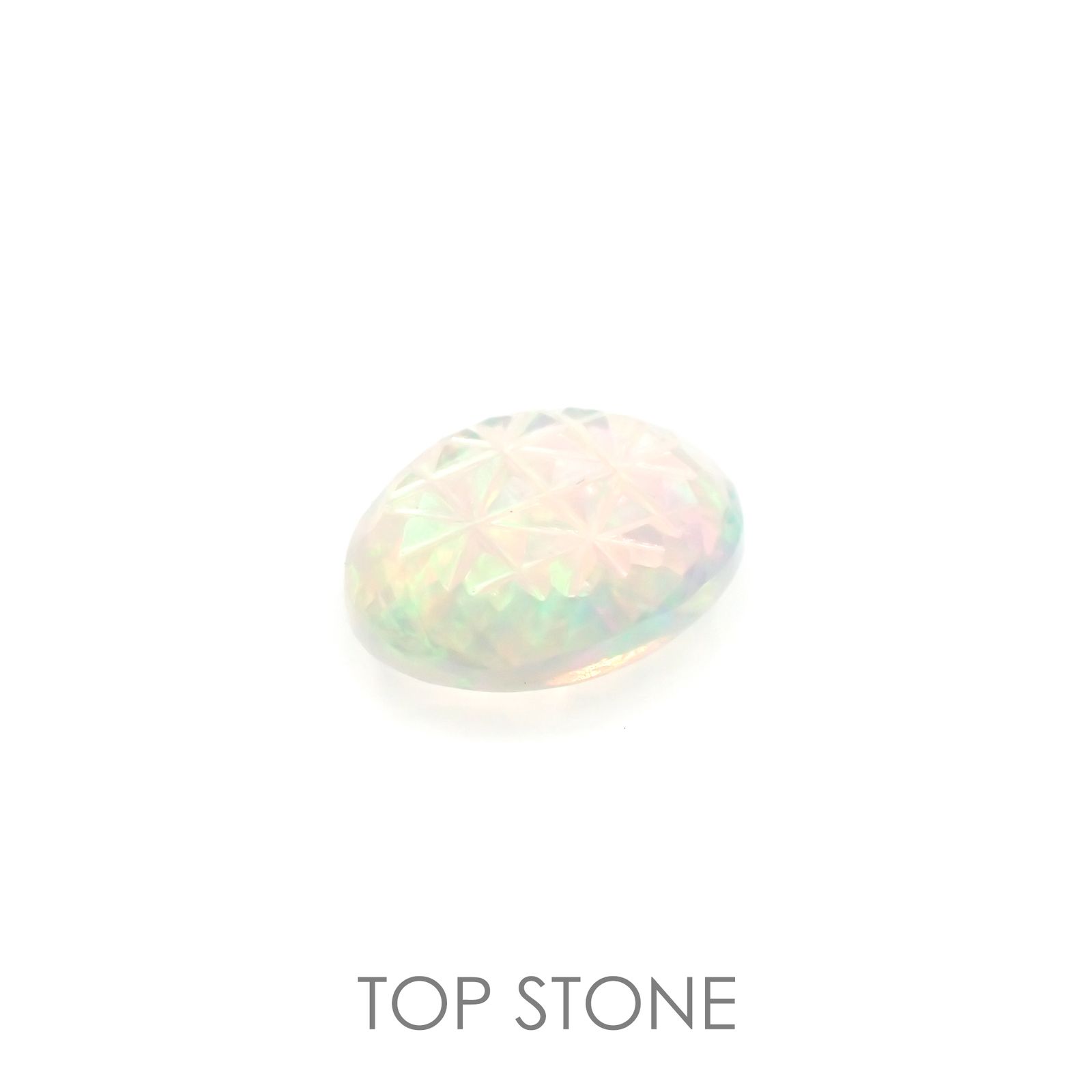 ◇甲州貴石切子Plus Three◇エチオピアオパール カード付き(宝石名オパール)エチオピア産 1.22ct 識別済[220114600]9.8x7.7mm前後