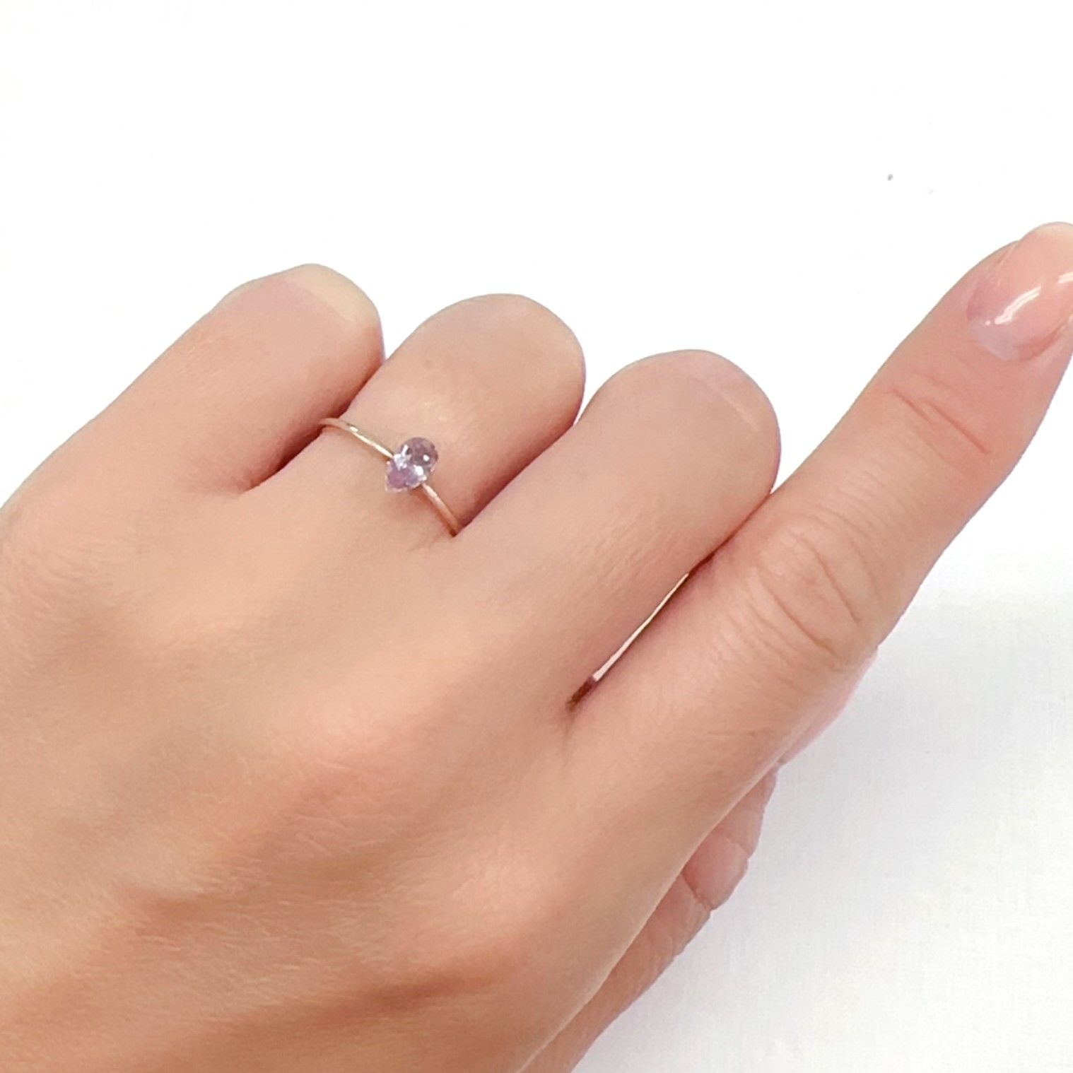 カラーシフト ピンクダイアスポア アフガニスタン産 0.44ct[240326986]6.1x3.7mm前後