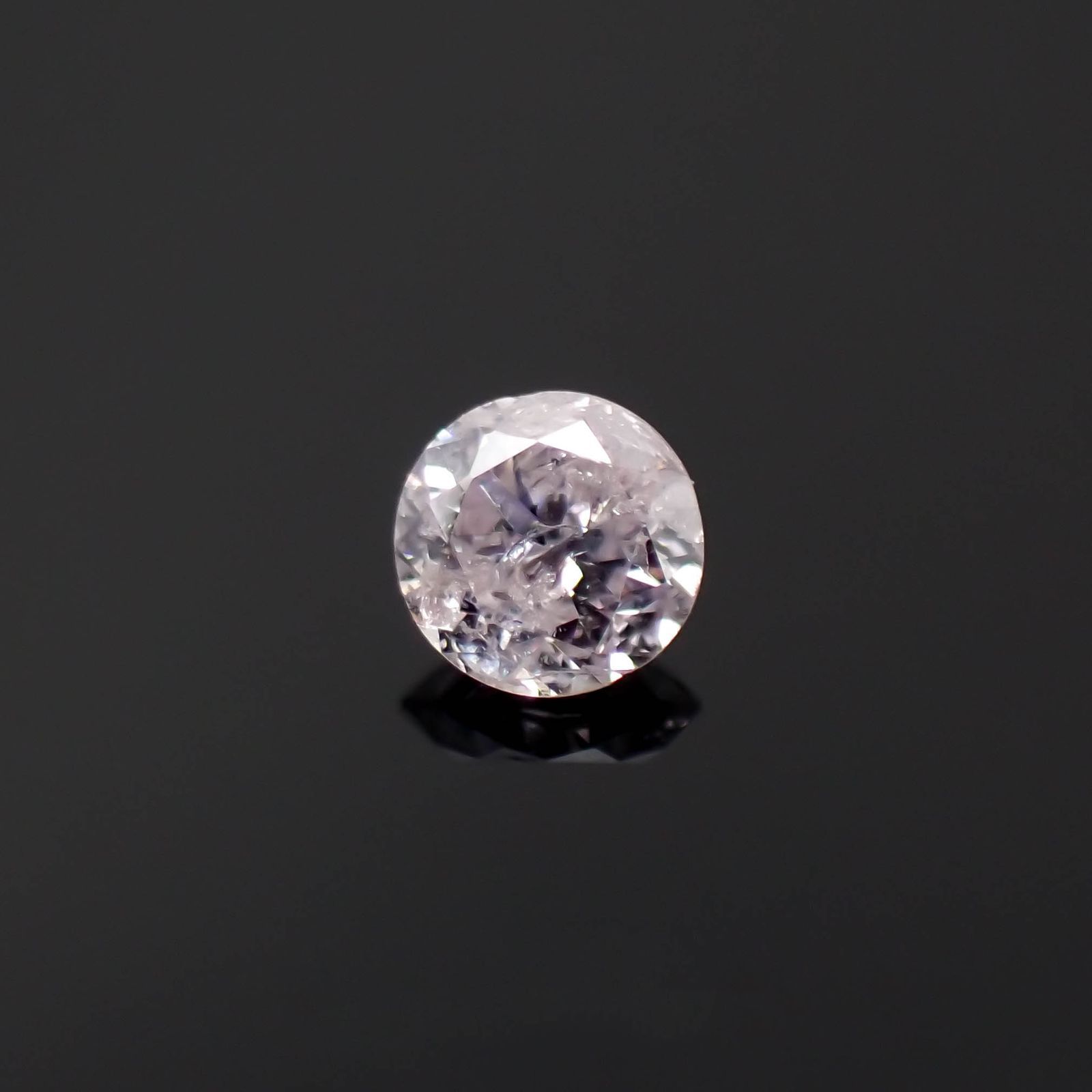 ピンクダイヤモンド(宝石名ダイアモンド I-3/VERY LIGHT PURPLE PINK) 0.065ct ソ付(CGL)[230120141]2.5x2.54mm前後