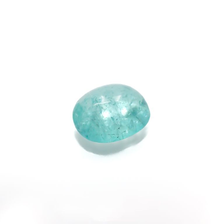 パライバトルマリン(宝石名トルマリン/別名パライバ・トルマリン)ブラジル・キントス鉱山産 0.792ct ソ付(宝貴協)[221018759]6.1x5.1mm前後