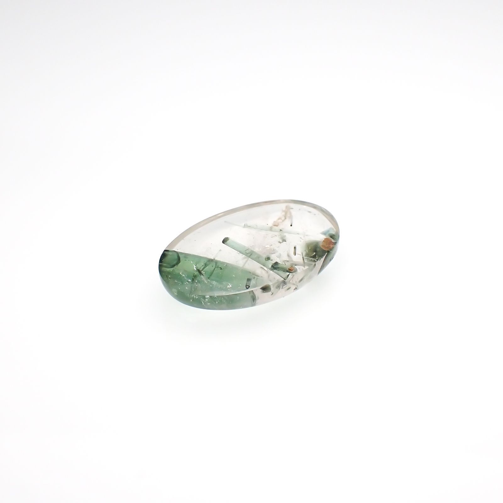 グリーントルマリンインクォーツ ブラジル・ミナスジェライス州産 13.75ct[221018304]22.7x14.6mm前後