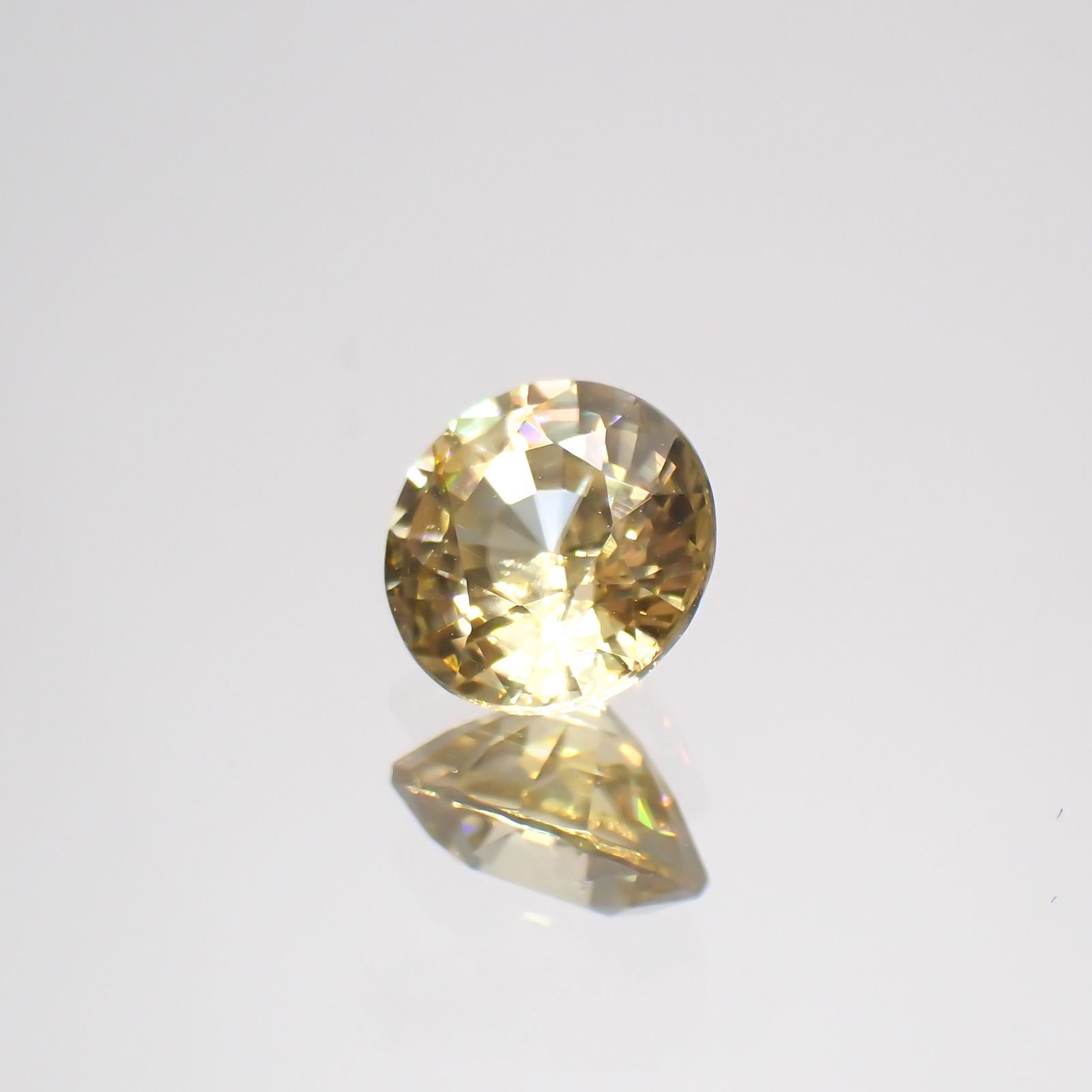 イエロージルコン(宝石名ジルコン)スリランカ/カンボジア産 1.05ct 識別済[220114833]5.7x5.7mm前後
