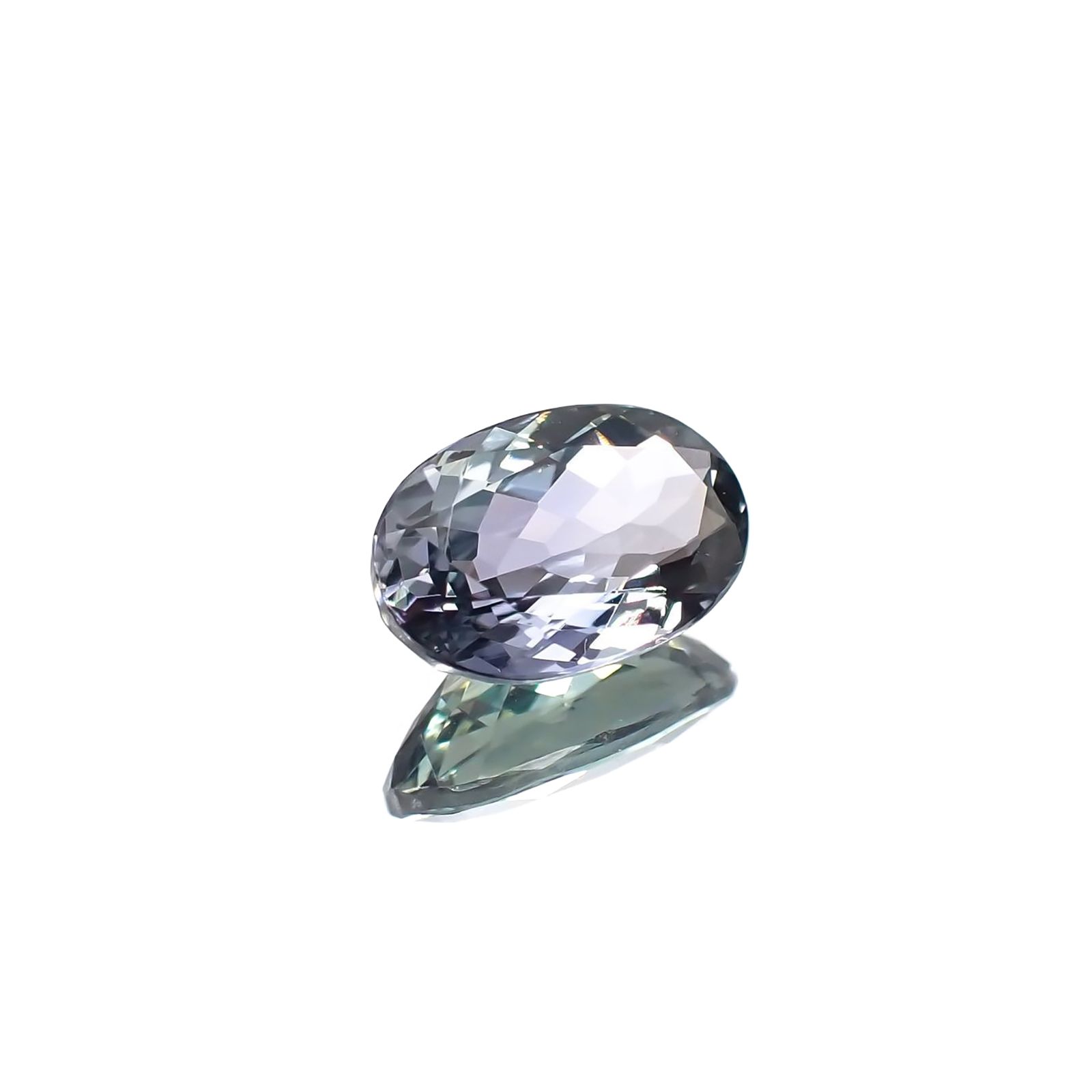 バイカラータンザナイト(宝石名タンザナイト) タンザニア産 ソ付(彩珠) 1.467ct / 8.9x5.8mm前後 [210711821]