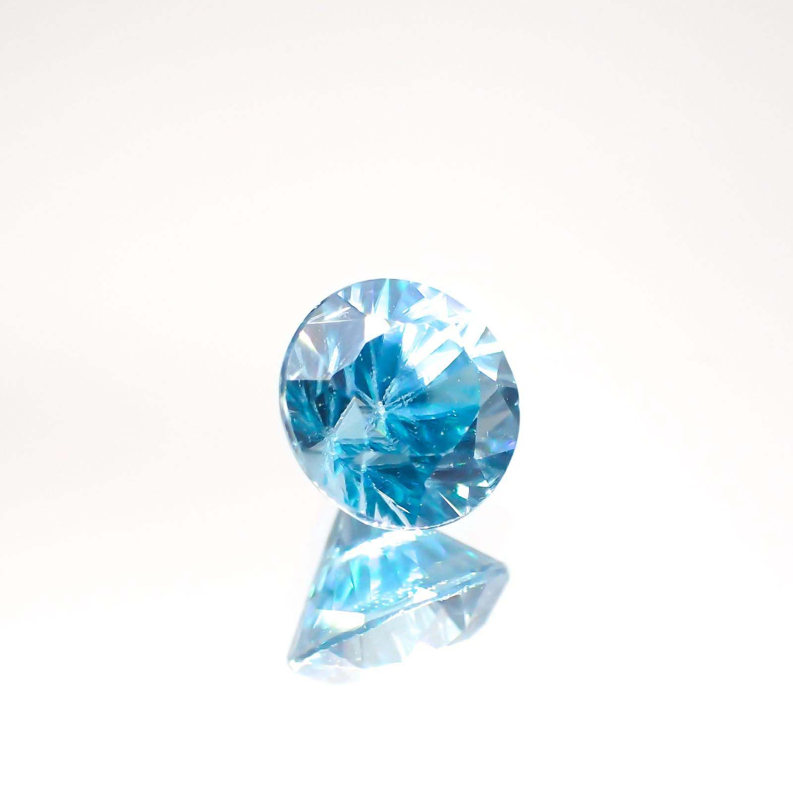 ブルージルコン(宝石名ジルコン) カンボジア産ス 1.25ct 識別済[211013438]5.9×5.8mm前後