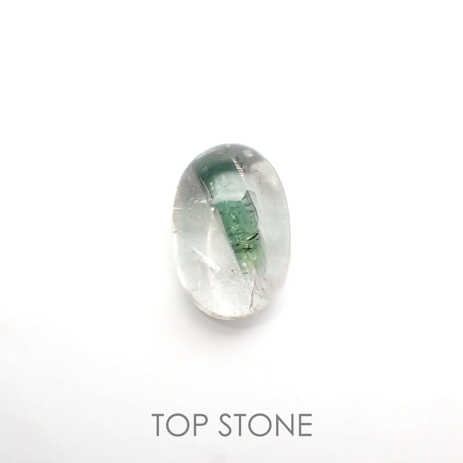 グリーントルマリンインクォーツ ブラジル・ミナスジェライス州産 20.73ct[221018309]20.5x13.7mm前後 | TOP  STONE(トップストーン)