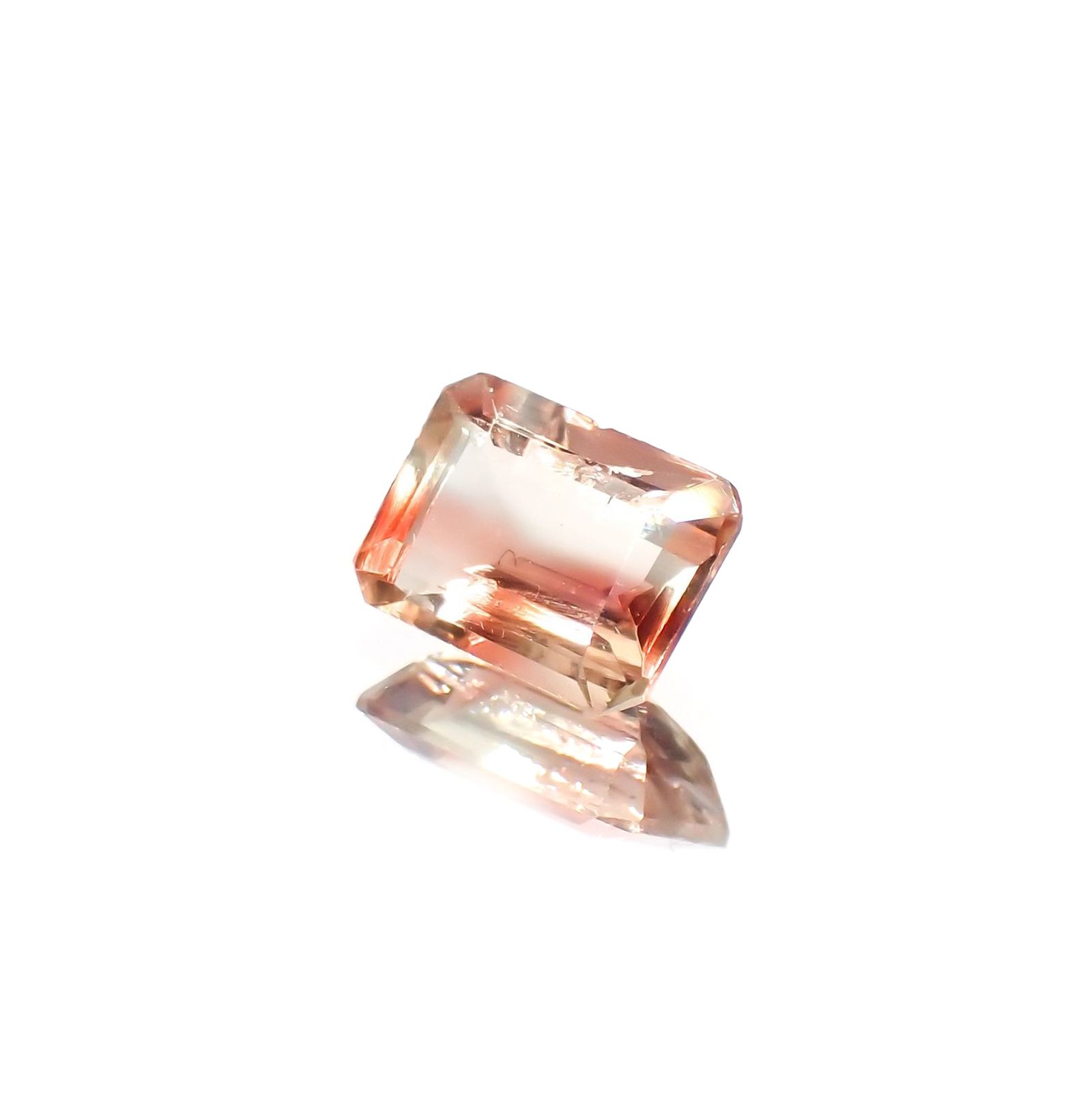 バイカラーアンデシン(宝石名アンデシン)チベット産 識別済 1.19ct / 7.8x5.9mm前後 [220115269]